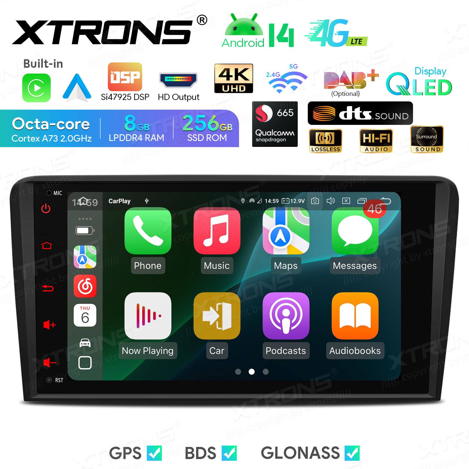 Audi A3 (2003-2012) Android 14  | GPS autoraadio ja multimeedia keskus