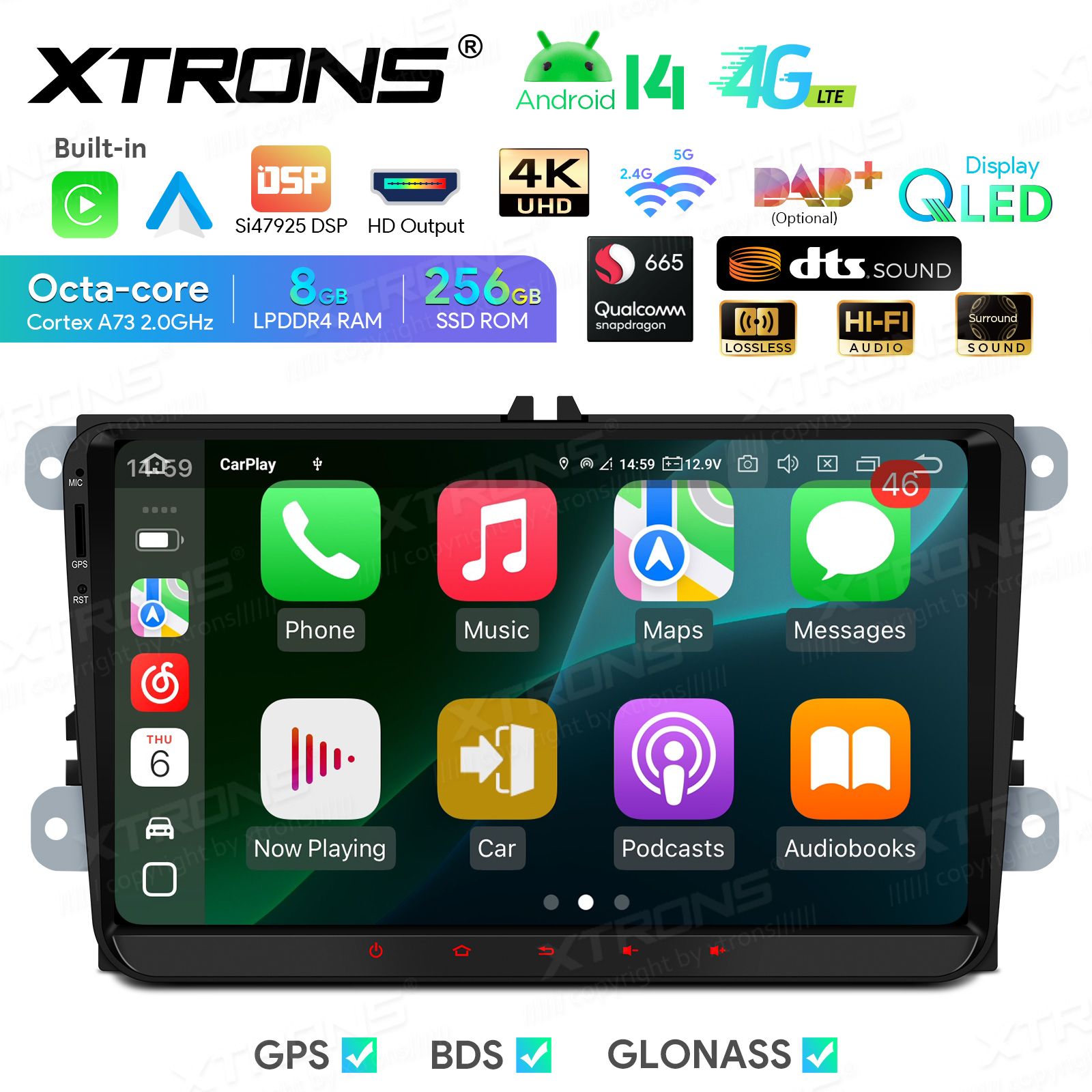 VW Passat B6 | B7 | Multivan | Transporter T5 | T6 | Amarok | Tiguan | Touran | Sharan Android 14  | GPS autoraadio ja multimeedia keskus