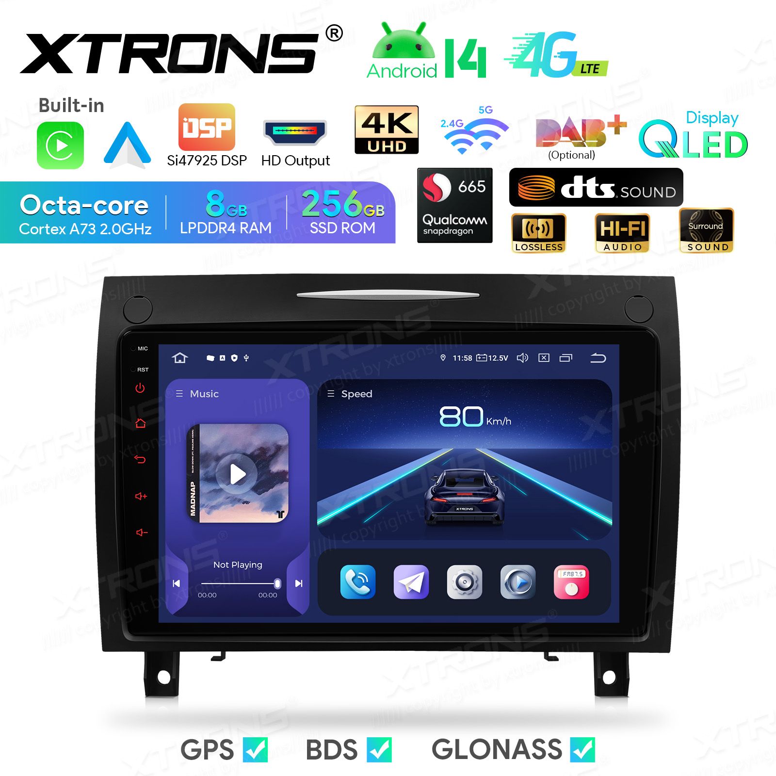 Mercedes-Benz SLK R171 (2004-2011) Android 14 | auto GPS radio ja multimedia näyttösoitin
