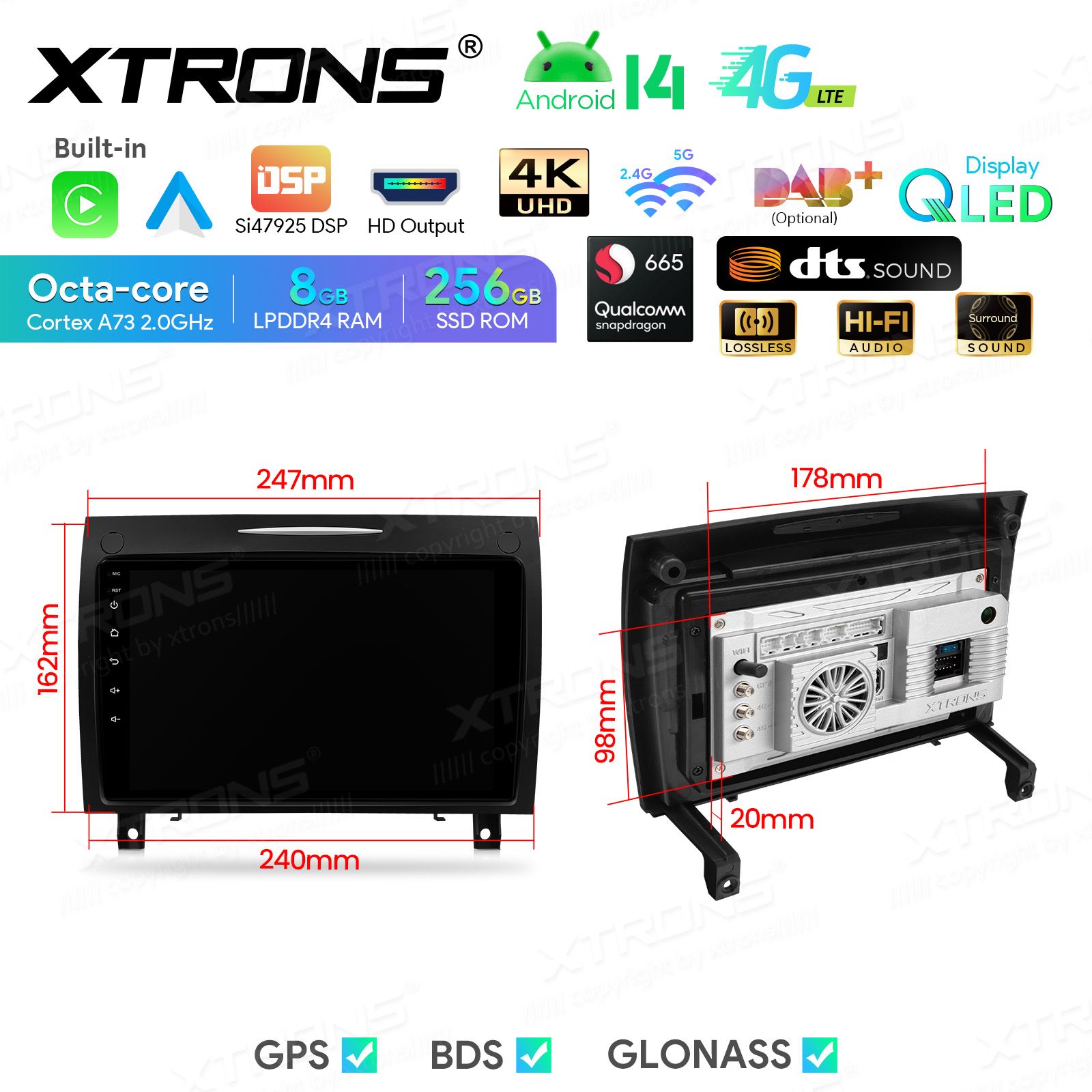 Mercedes-Benz SLK R171 (2004-2011) Android 14  | GPS autoraadio ja multimeedia keskus