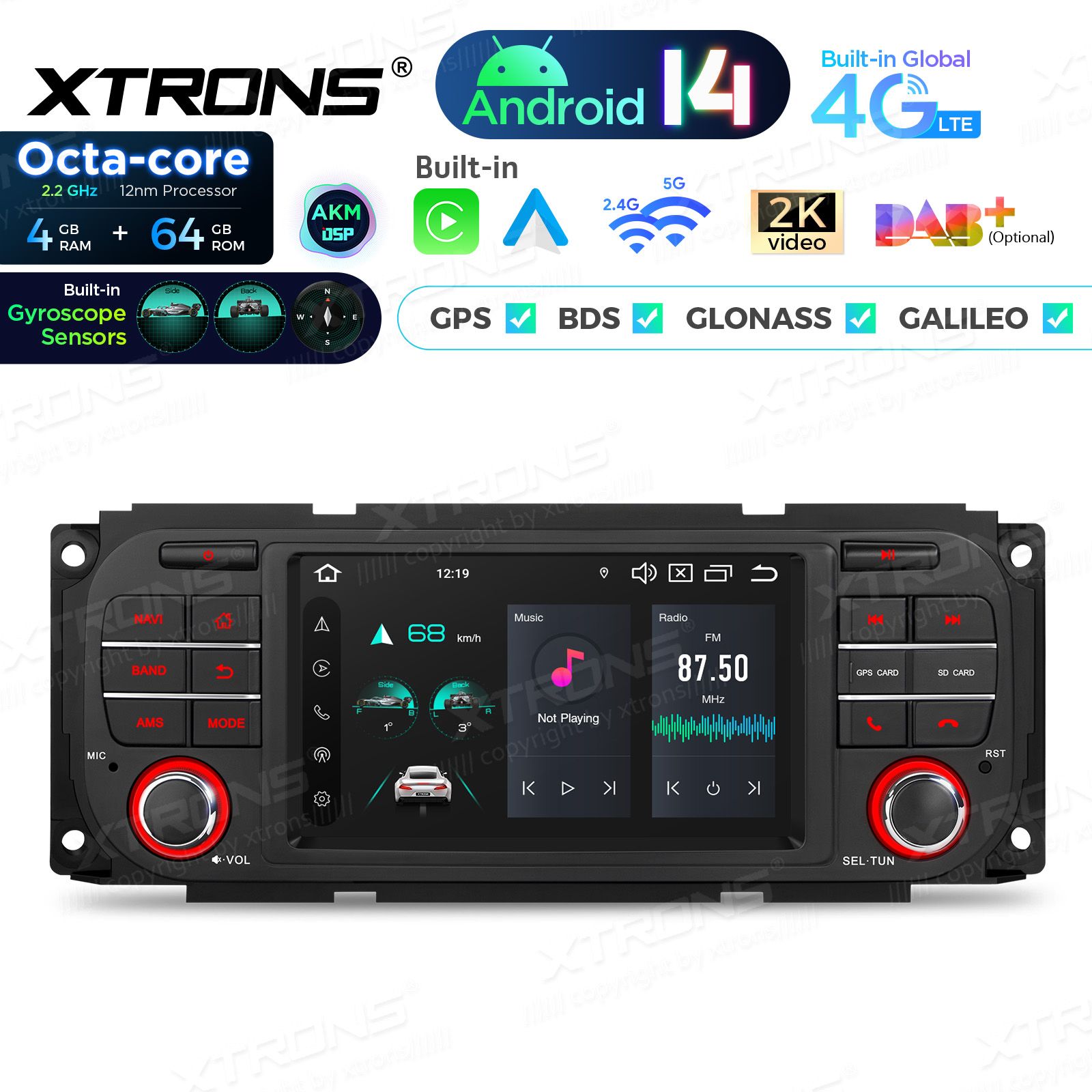 JEEP | DODGE | Chrysler Android 14 | auto GPS radio ja multimedia näyttösoitin