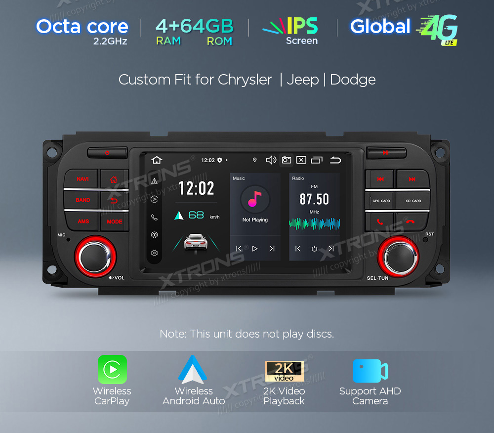 XTRONS PX54WRJLGS merkkikohtainen Android GPS multimedia näyttösoitin