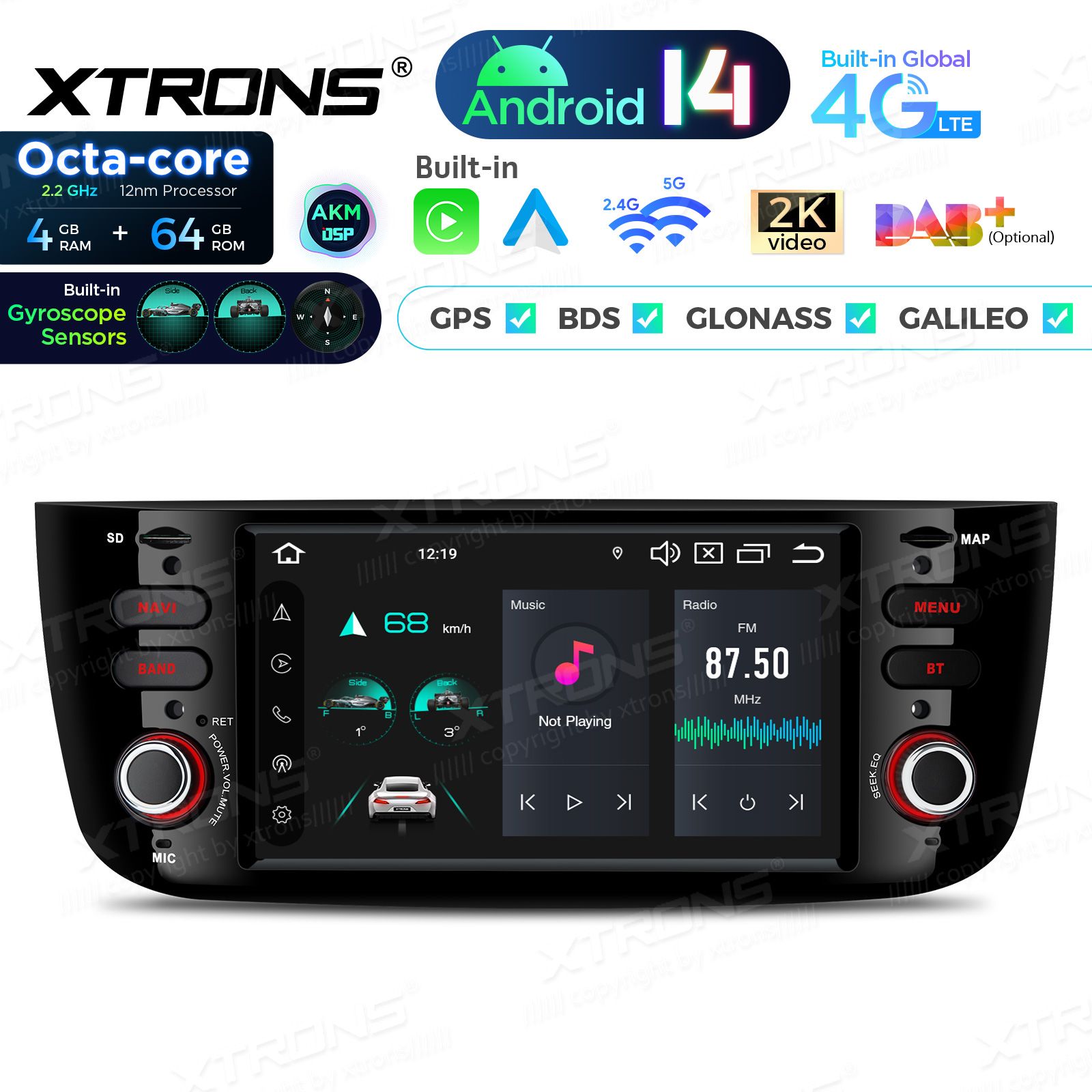 Fiat | Punto 2012-2016 | Linea 2012-2012 Android 14  | CarPlay Android multimeedia keskus