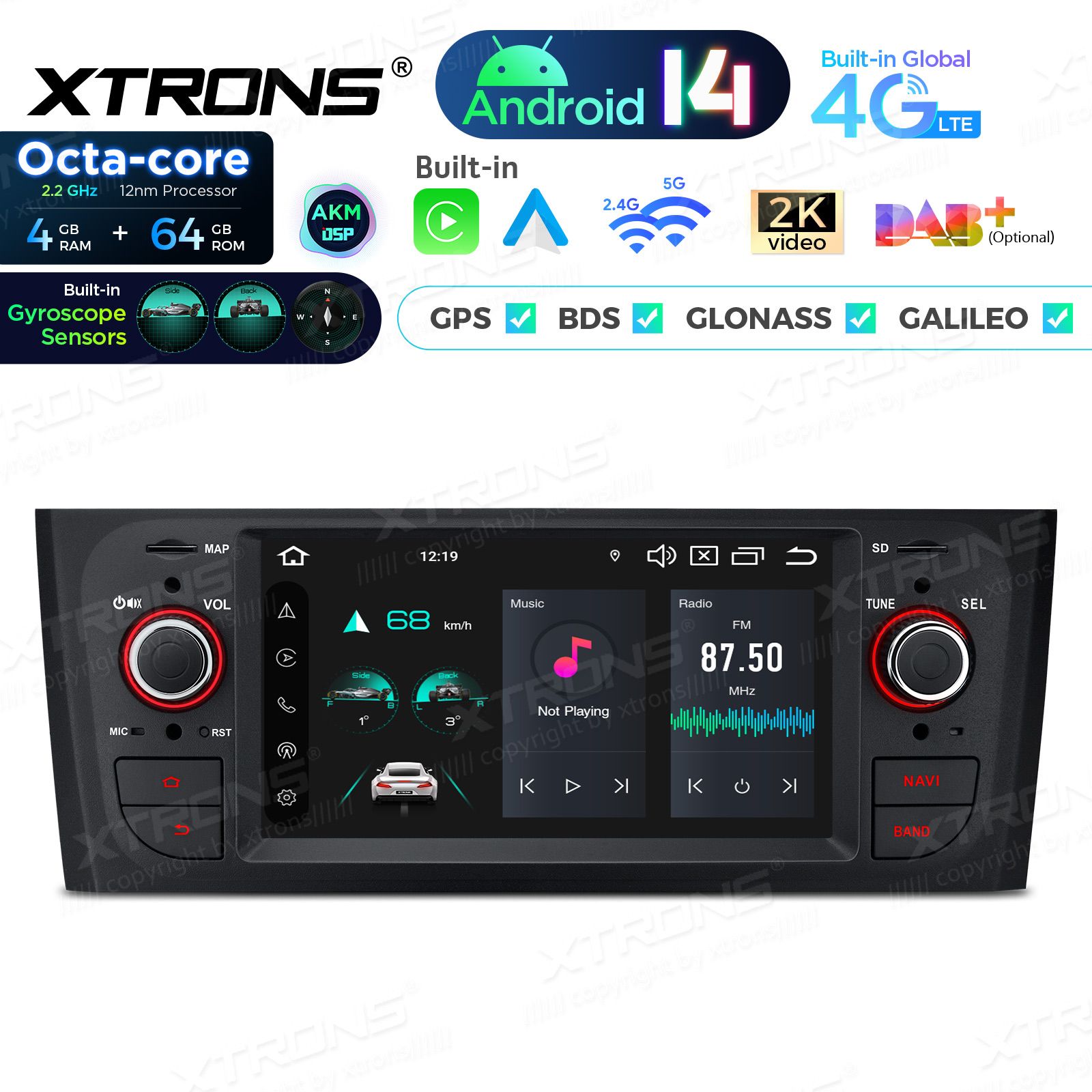 Fiat | Grande Punto 2005-2009 | Linea 2007-2011 Android 14  | CarPlay Android multimeedia keskus