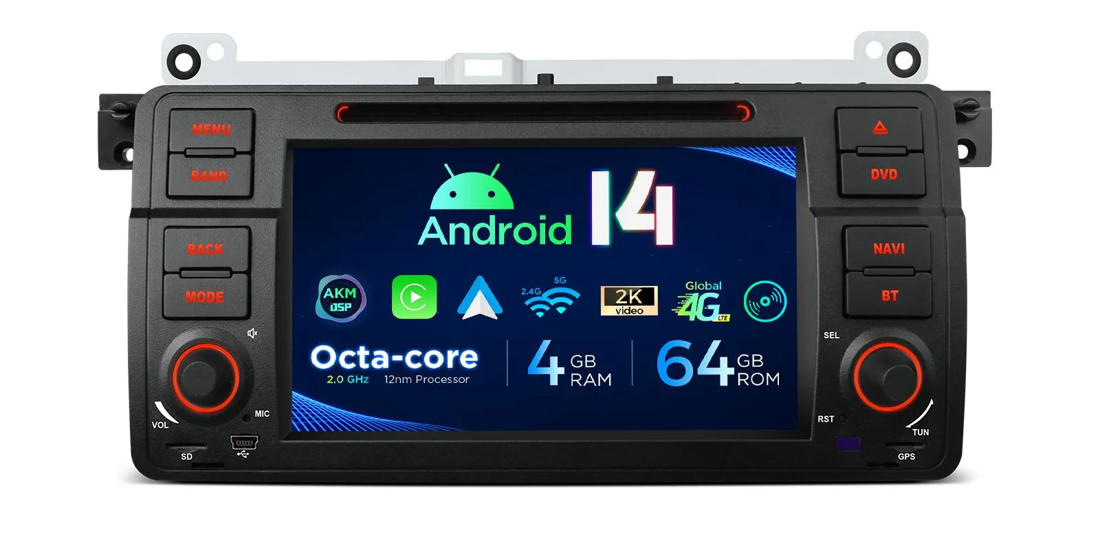 BMW 3. seeria E46 (1998-2006) Android 14  | GPS autoraadio ja multimeedia keskus