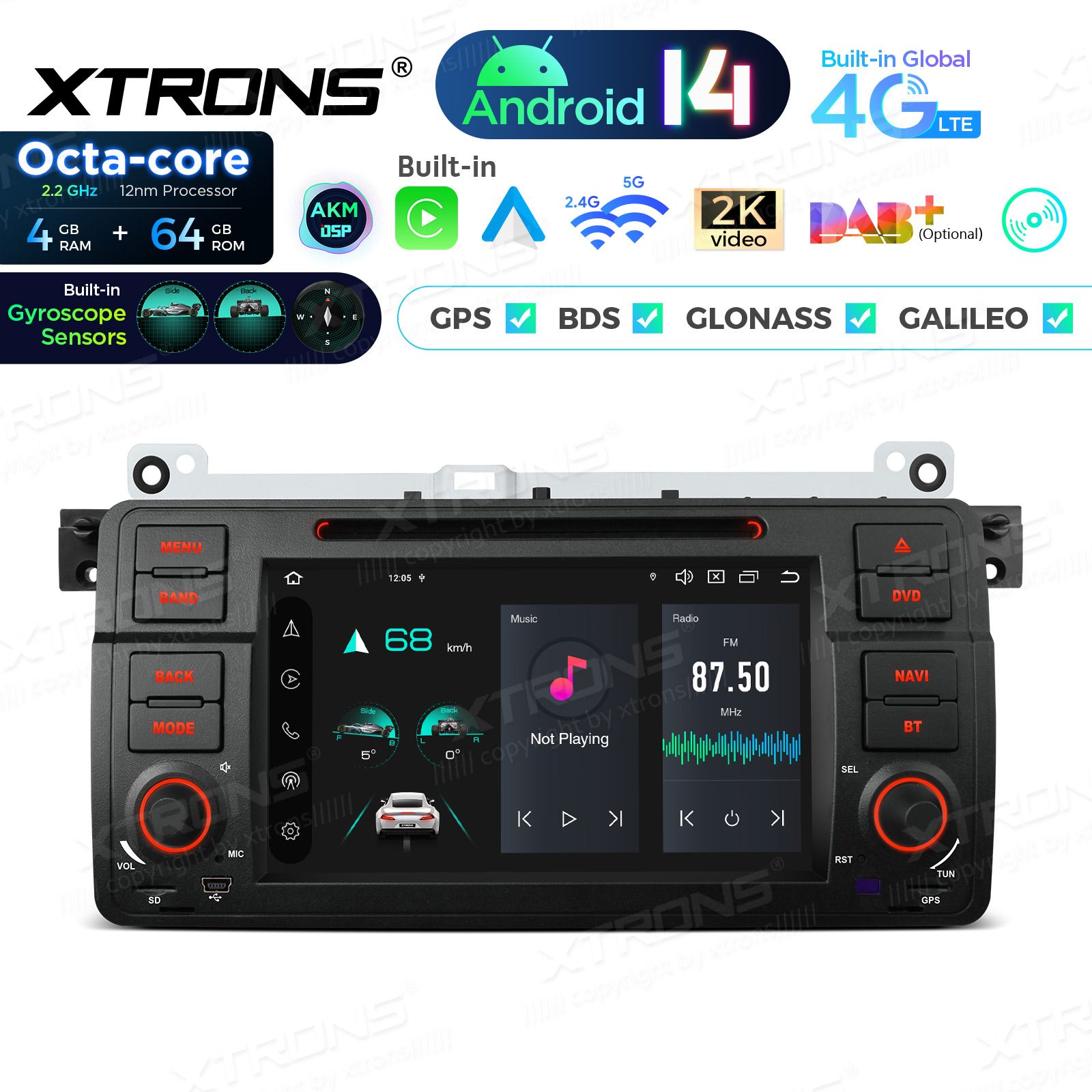BMW 3. seeria E46 (1998-2006) Android 14  | GPS autoraadio ja multimeedia keskus