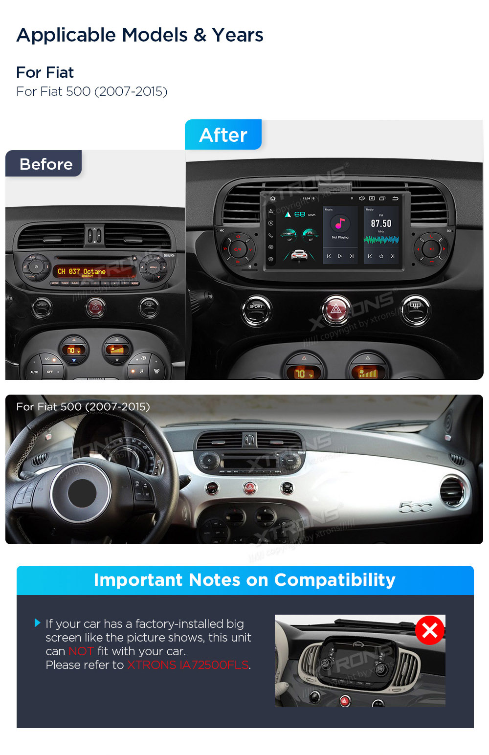 XTRONS PX7450FBLGS XTRONS PX7450FBLGS raadio sobivus autole