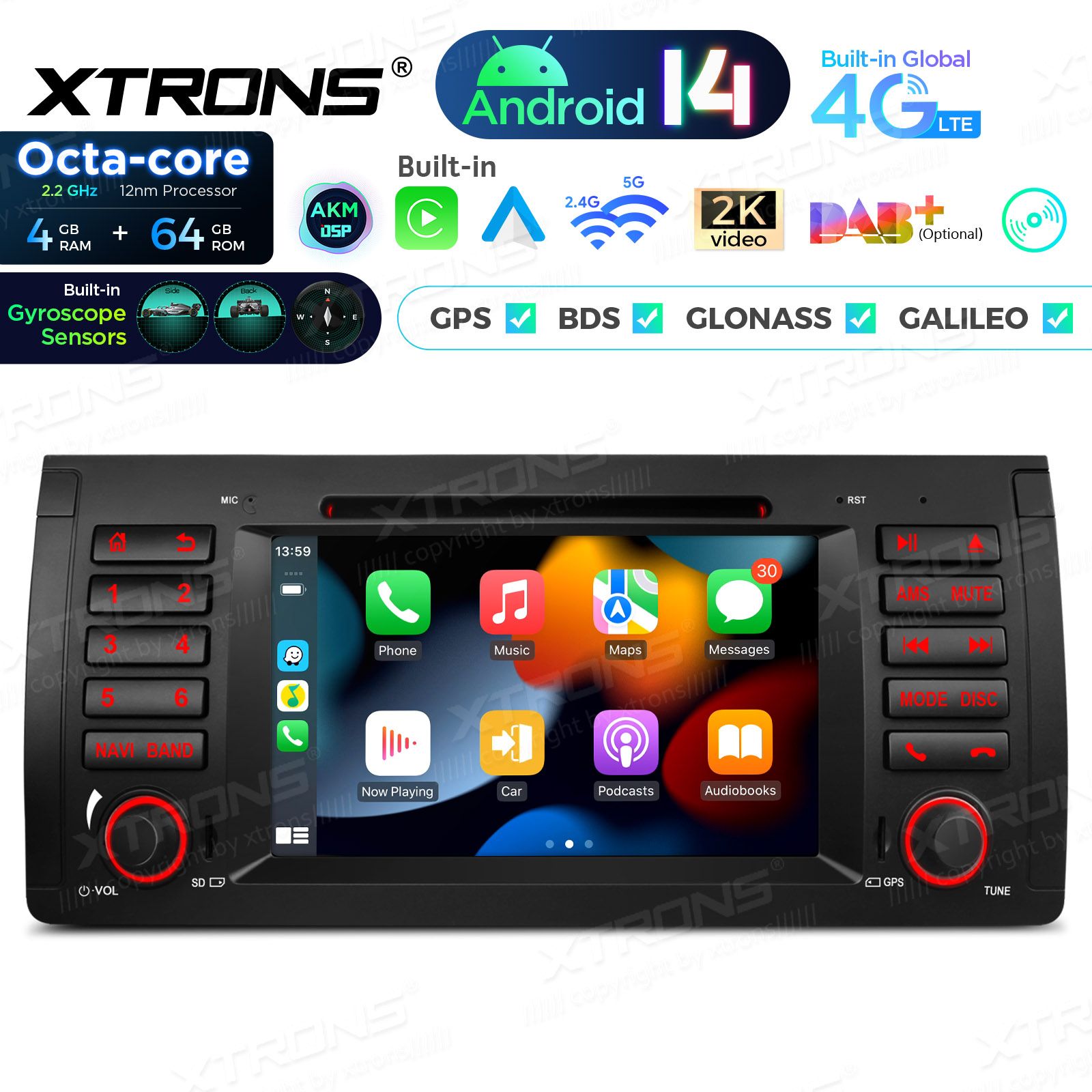 BMW X5 E53 (1999-2006) Android 14  | GPS autoraadio ja multimeedia keskus