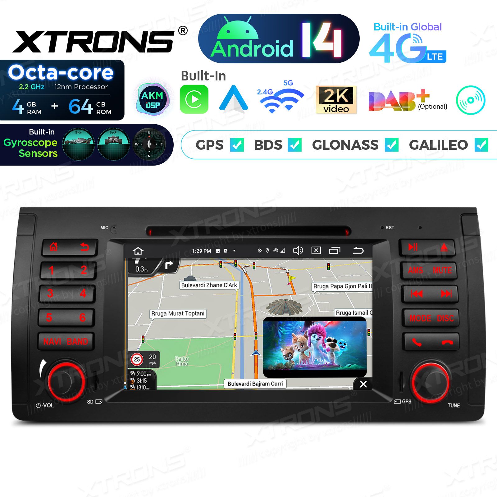 BMW X5 E53 (1999-2006) Android 14  | GPS autoraadio ja multimeedia keskus