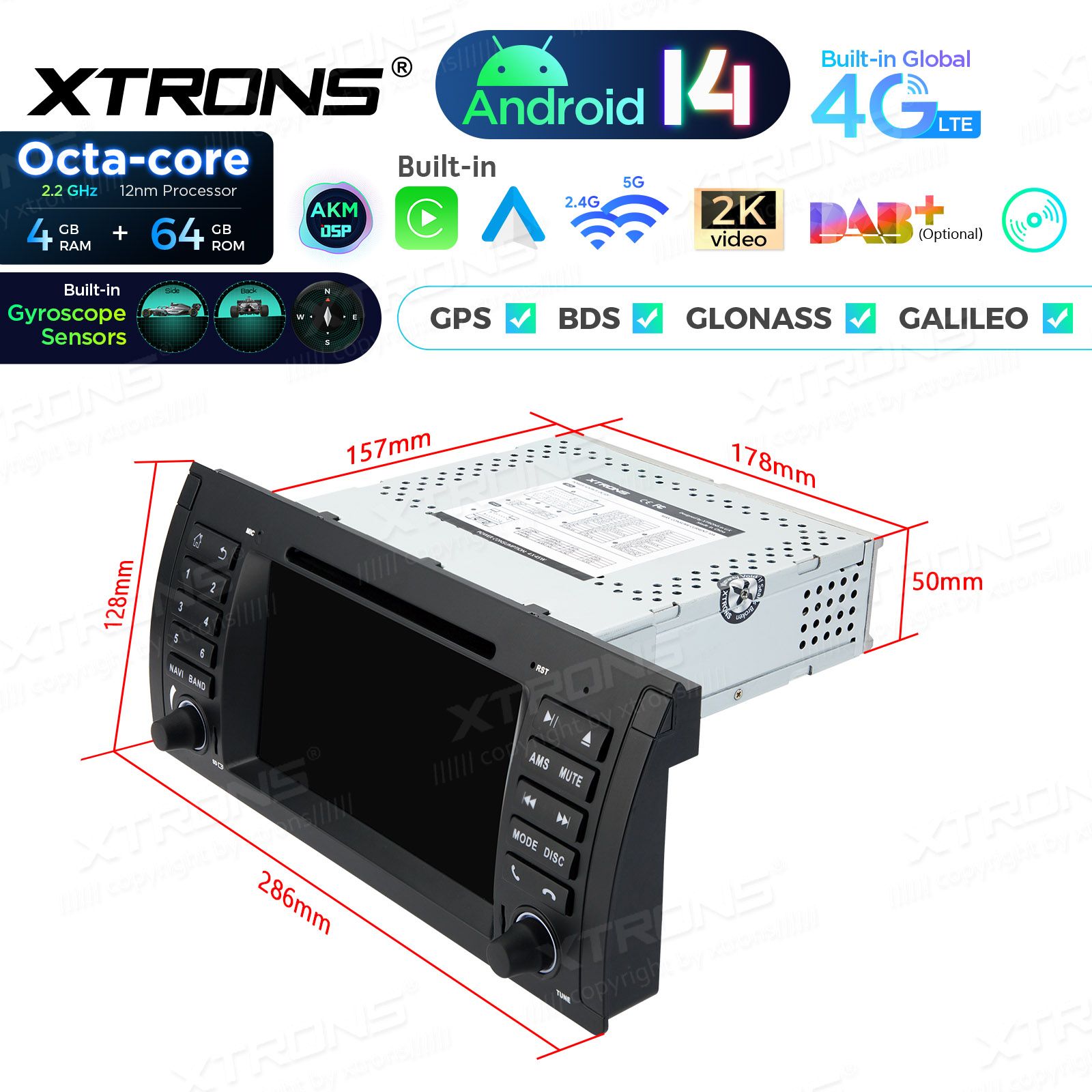 BMW X5 E53 (1999-2006) Android 14  | GPS autoraadio ja multimeedia keskus