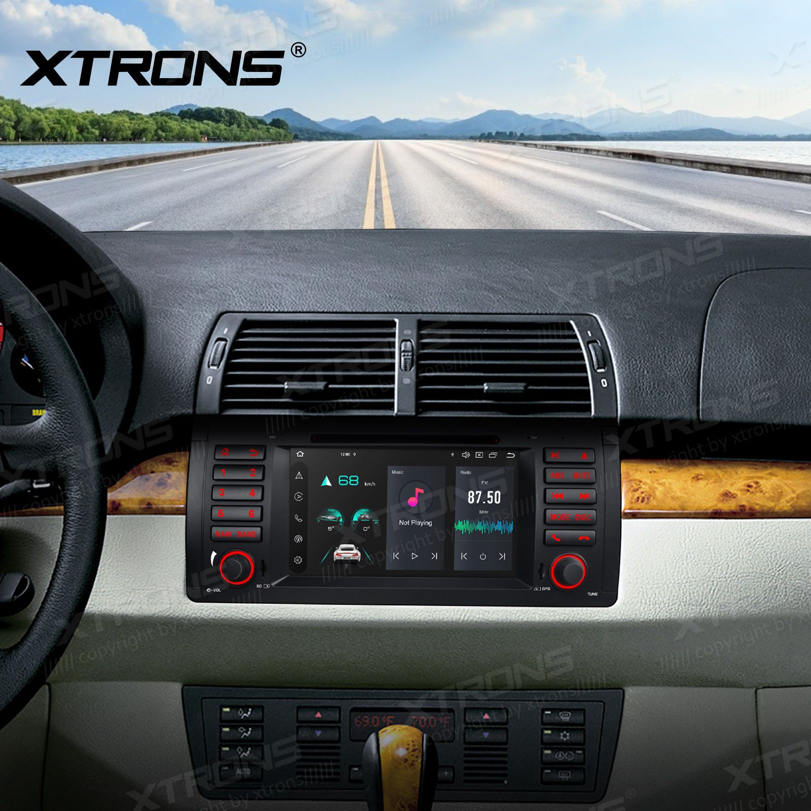 BMW X5 E53 (1999-2006) Android 14  | GPS autoraadio ja multimeedia keskus