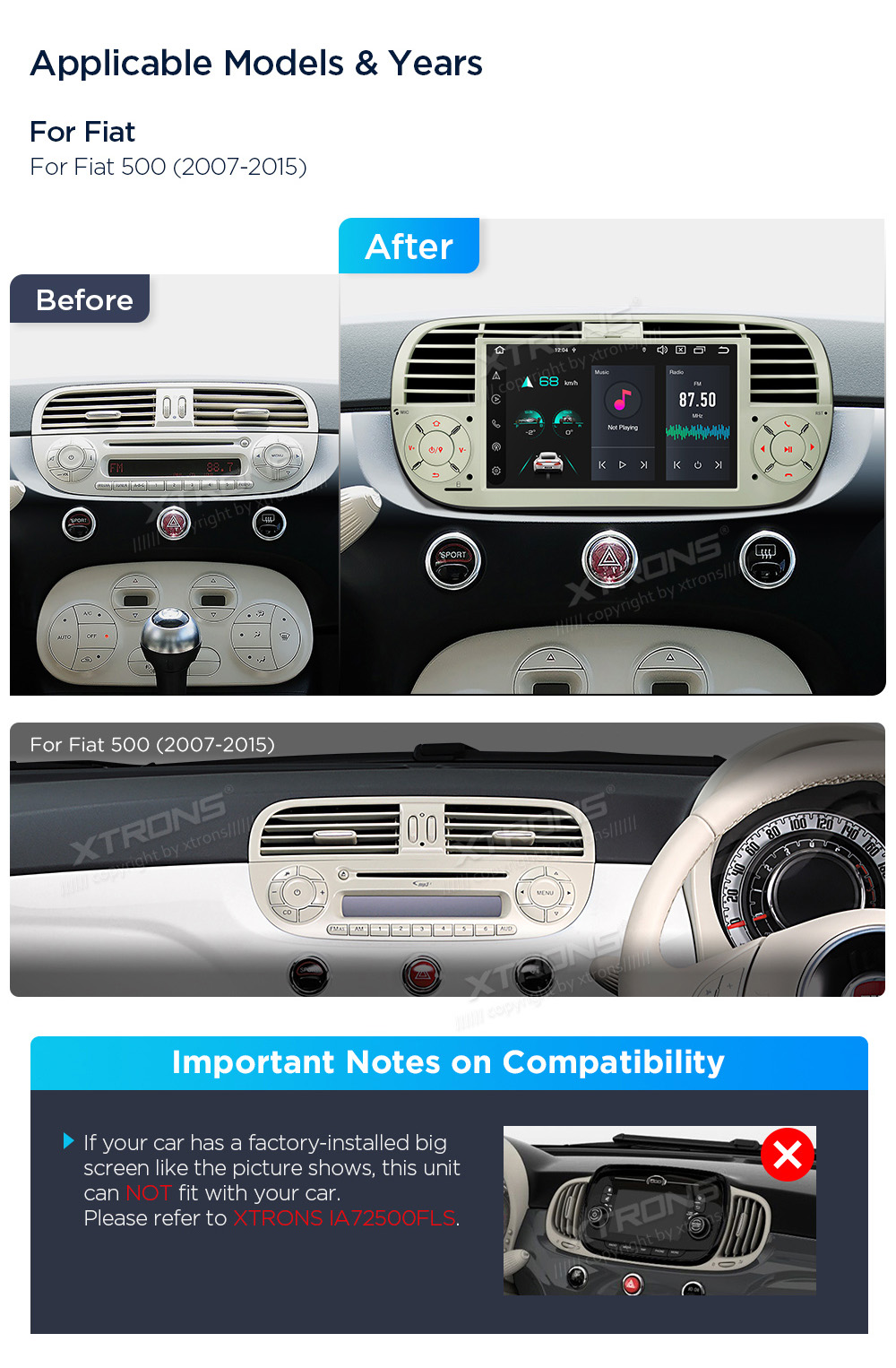 XTRONS PX7453BGS XTRONS PX7453BGS raadio sobivus autole