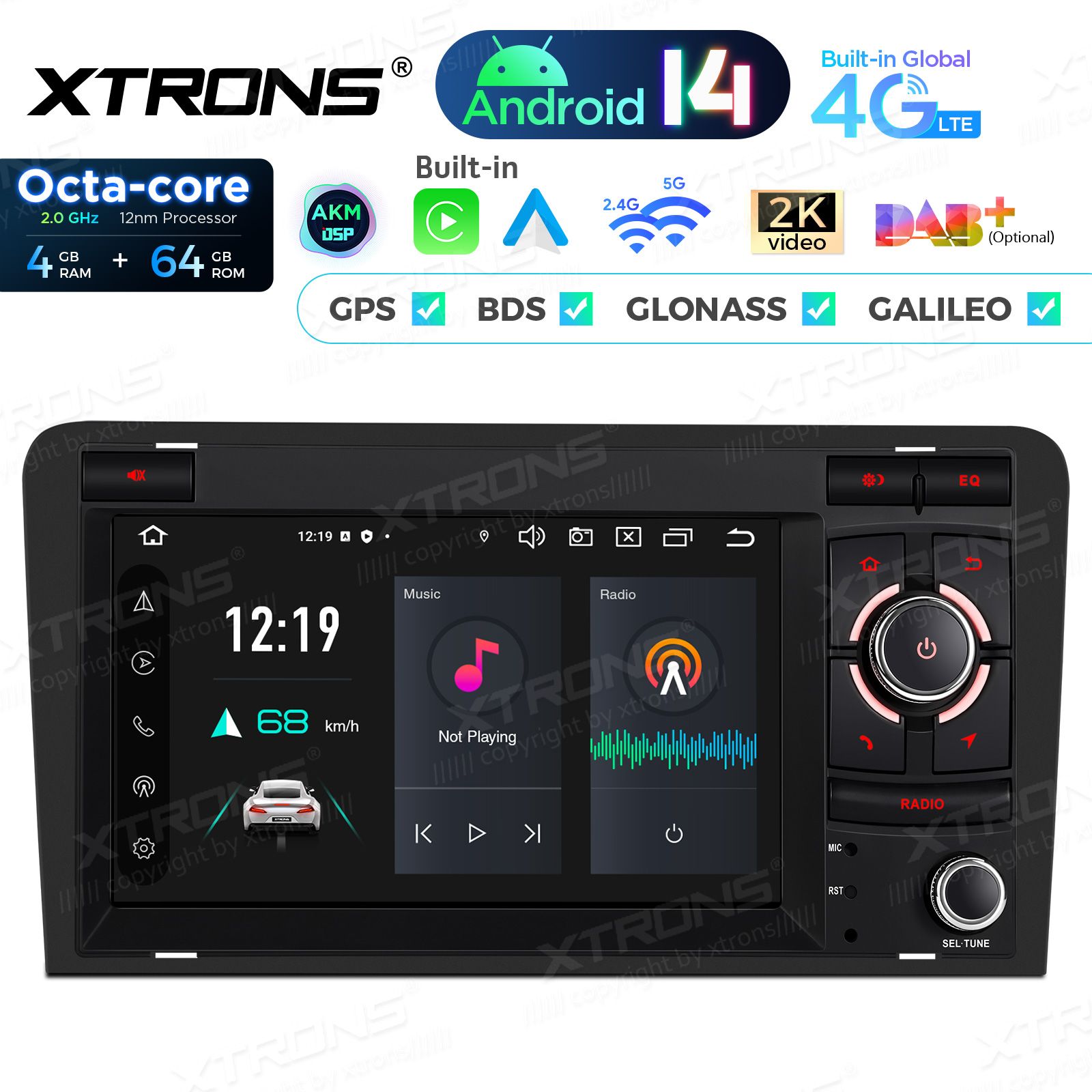 Audi A3 (2003-2012) Android 14  | CarPlay Android multimeedia keskus