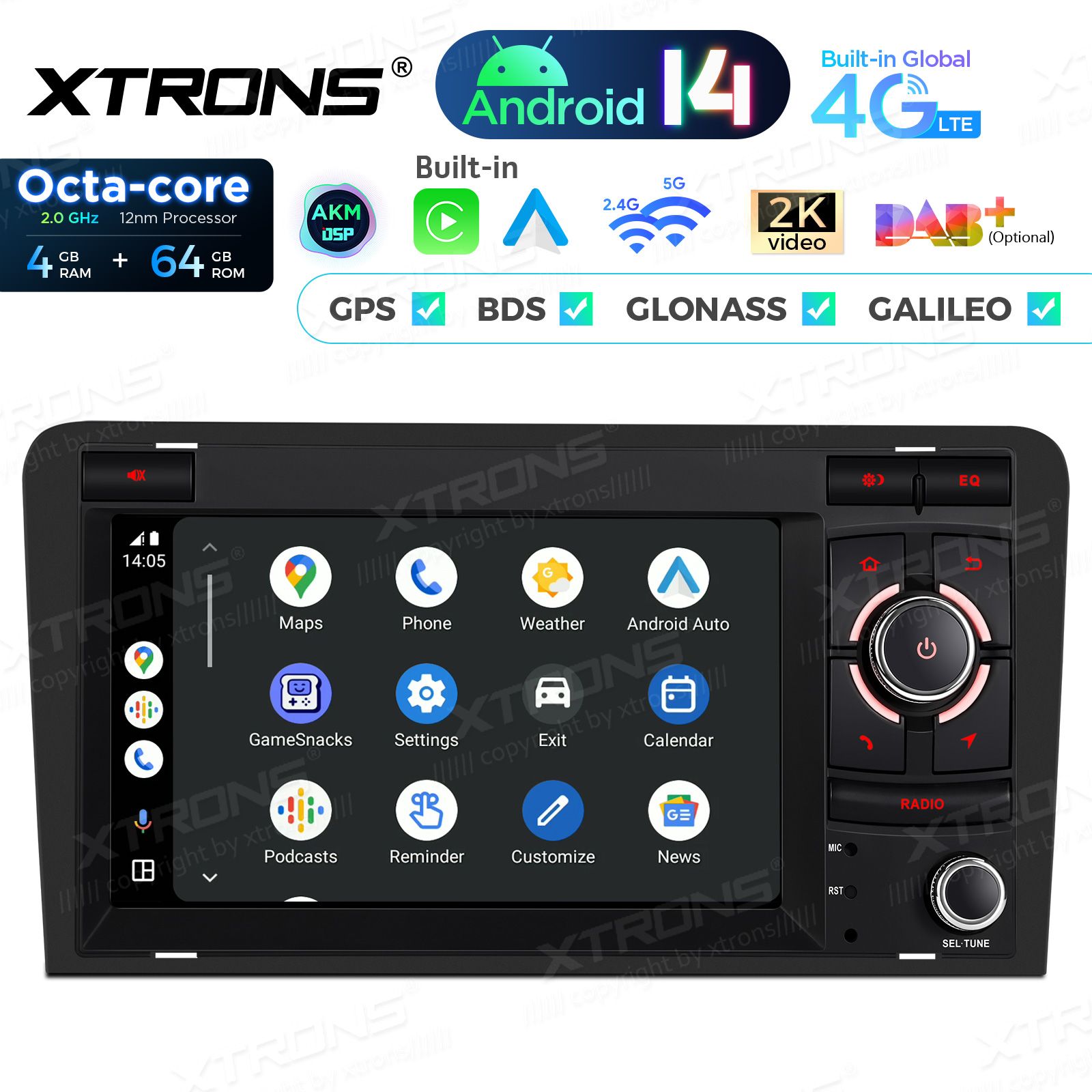 Audi A3 (2003-2012) Android 14  | CarPlay Android multimeedia keskus Audi A3 (2003-2012) Android 14  | CarPlay Android multimeedia keskus