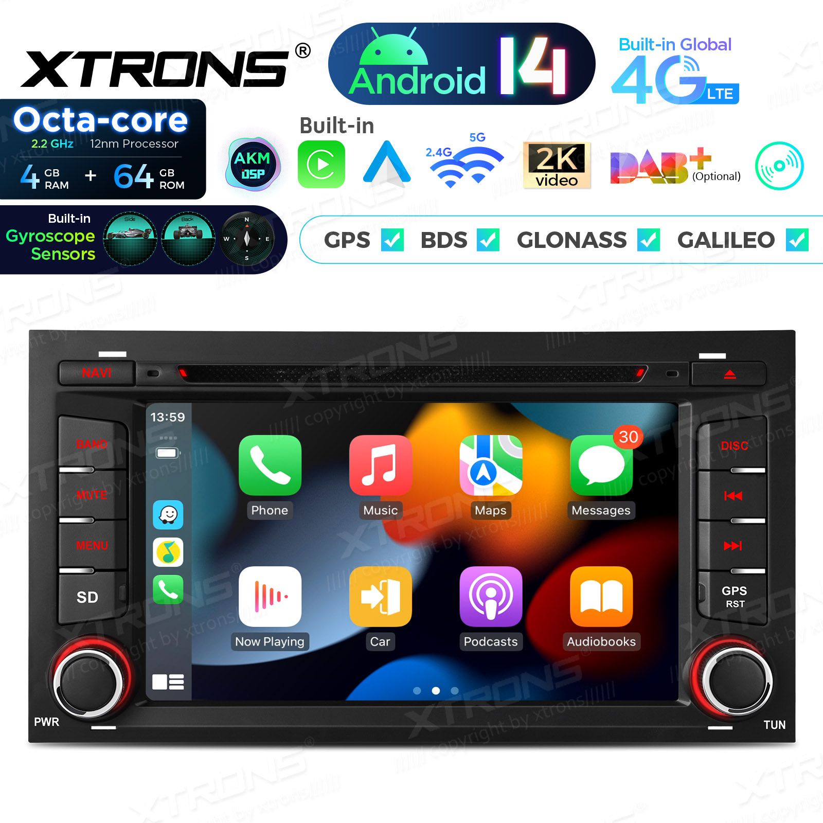 Seat Leon (2012-2019) Android 14  | GPS autoraadio ja multimeedia keskus