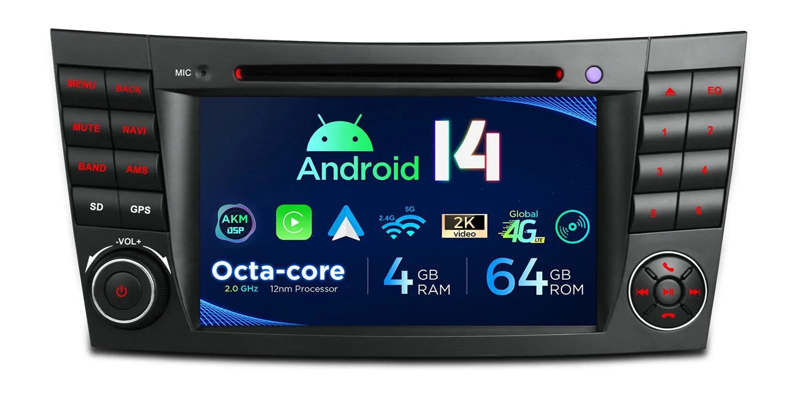 Mercedes-Benz E-Class W211 (2002-2008) | CLS W219 (2005-2006) Android 14  | GPS autoraadio ja multimeedia keskus