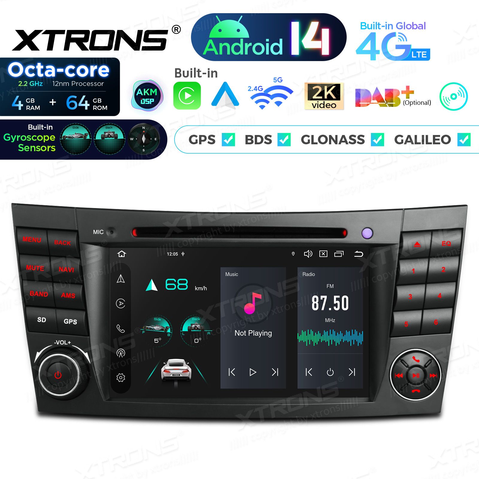 Mercedes-Benz E-Class W211 (2002-2008) | CLS W219 (2005-2006) Android 14  | CarPlay Android multimeedia keskus