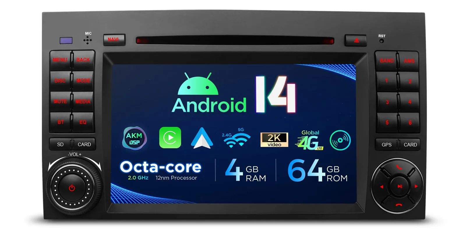Mercedes-Benz Sprinter | Vito & Viano (2006-2020) | A-Class | B-Class (2004-2012) Android 14  | GPS autoraadio ja multimeedia keskus