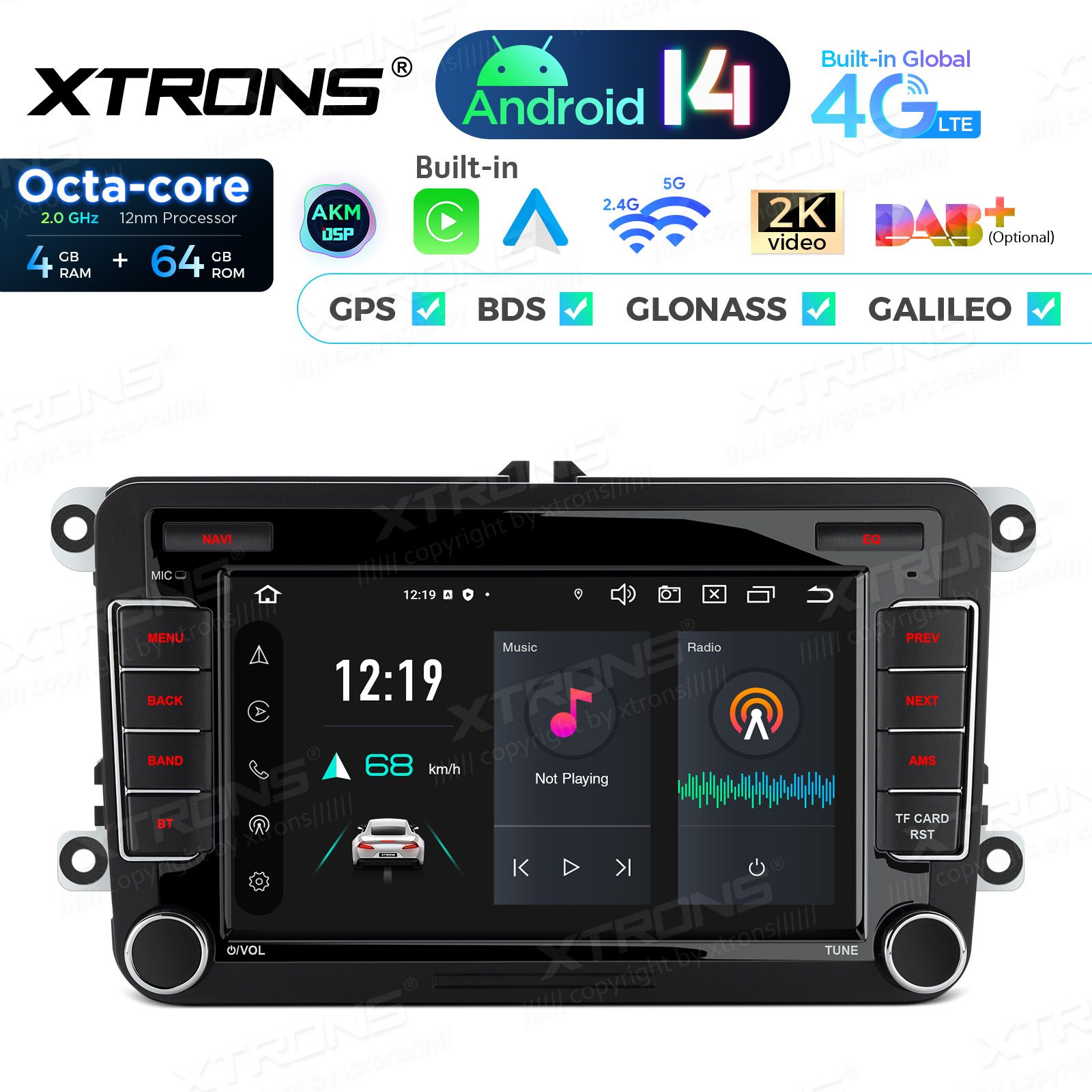VW Passat B6 | B7 | Multivan | Transporter T5 | T6 | Amarok | Tiguan | Touran | Sharan Android 14  | CarPlay Android multimeedia keskus