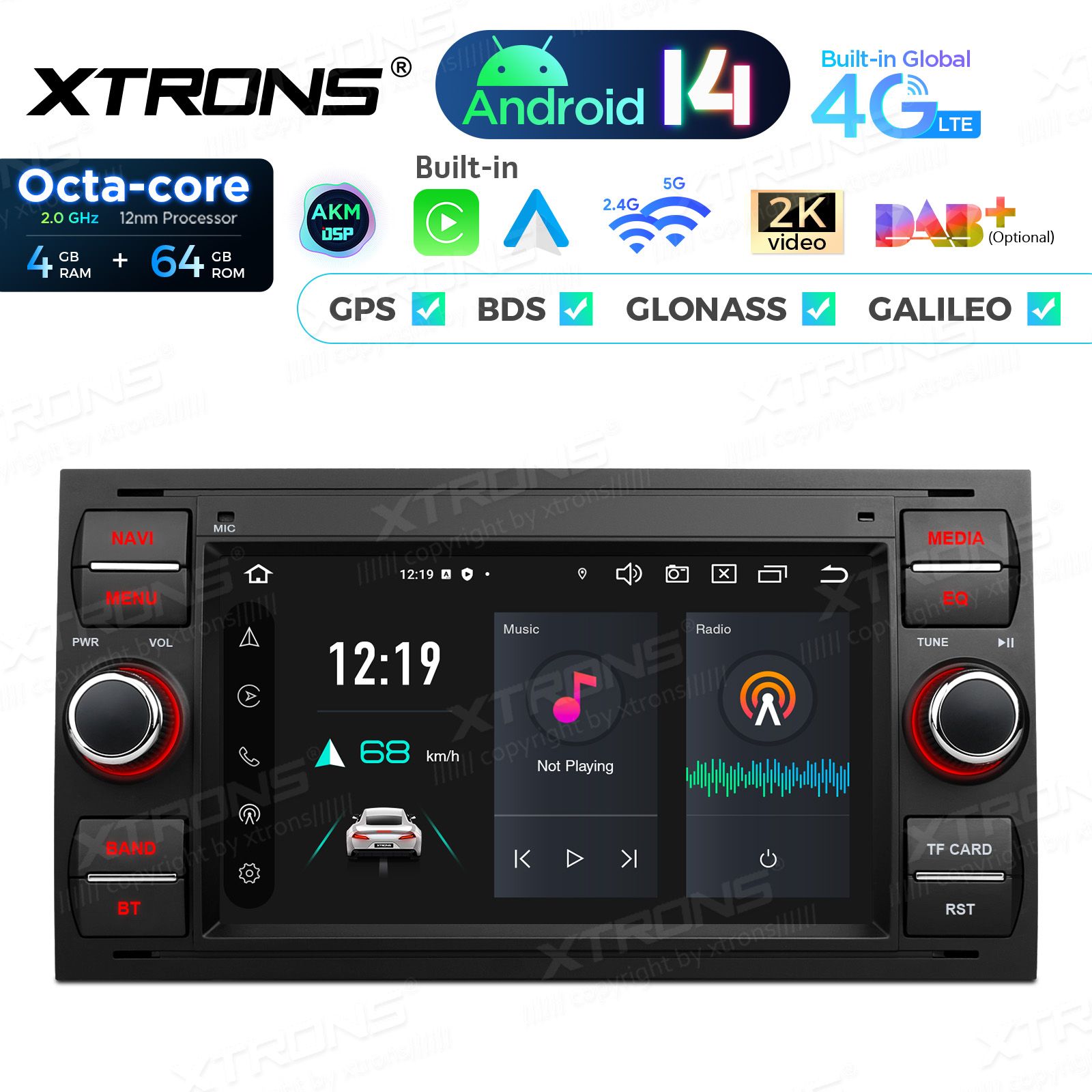 Ford C-Max | S-Max | Galaxy | Focus | Transit (2005-2011) Android 14  | CarPlay Android multimeedia keskus