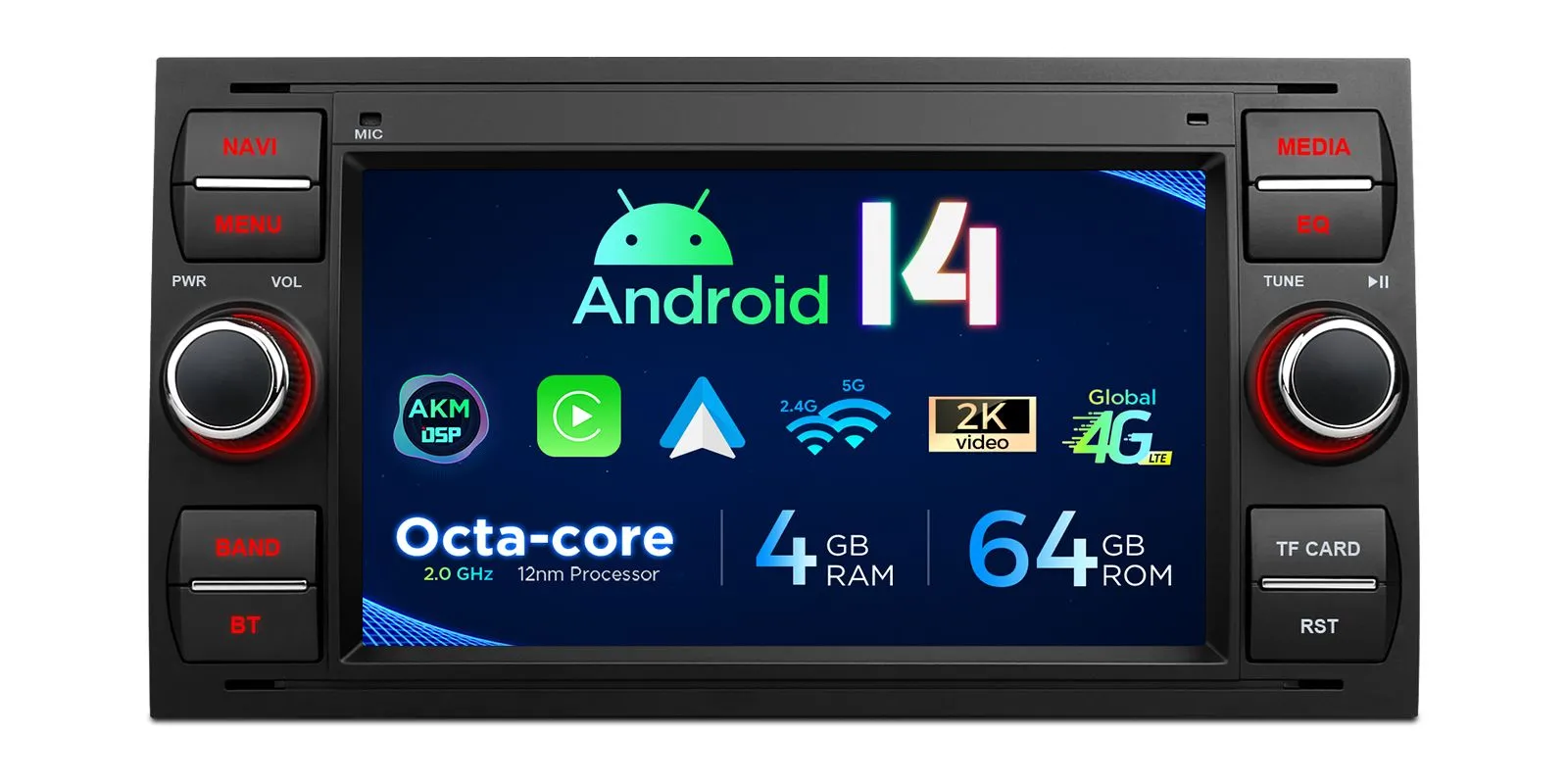 Ford C-Max | S-Max | Galaxy | Focus | Transit (2005-2011) Android 14  | GPS autoraadio ja multimeedia keskus