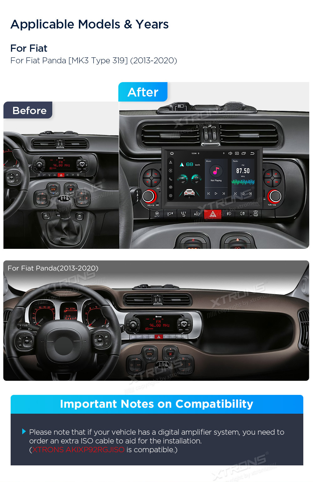 XTRONS PX74QSFBL XTRONS PX74QSFBL raadio sobivus autole