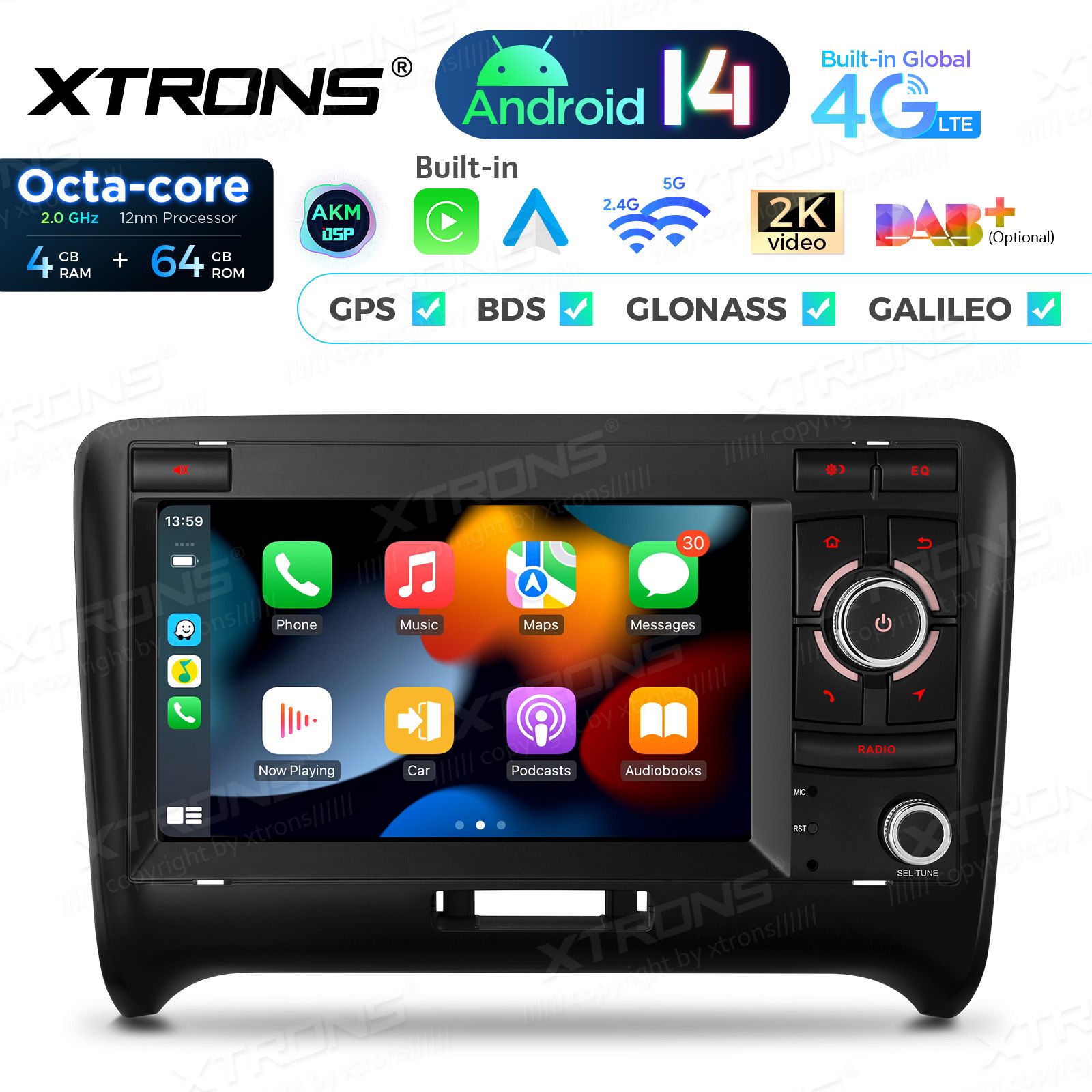 Audi TT (2006-2012) Android 14  | CarPlay Android multimeedia keskus Audi TT (2006-2012) Android 14  | CarPlay Android multimeedia keskus