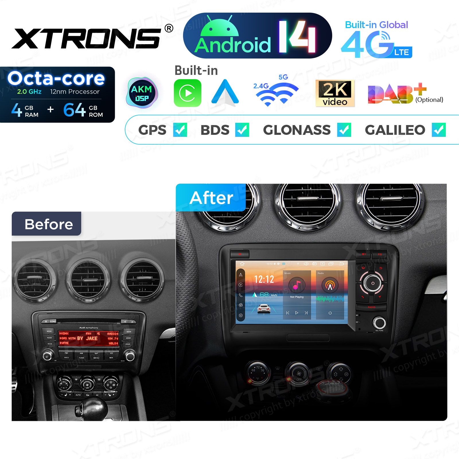 Audi TT (2006-2012) Android 14  | CarPlay Android multimeedia keskus Audi TT (2006-2012) Android 14  | CarPlay Android multimeedia keskus