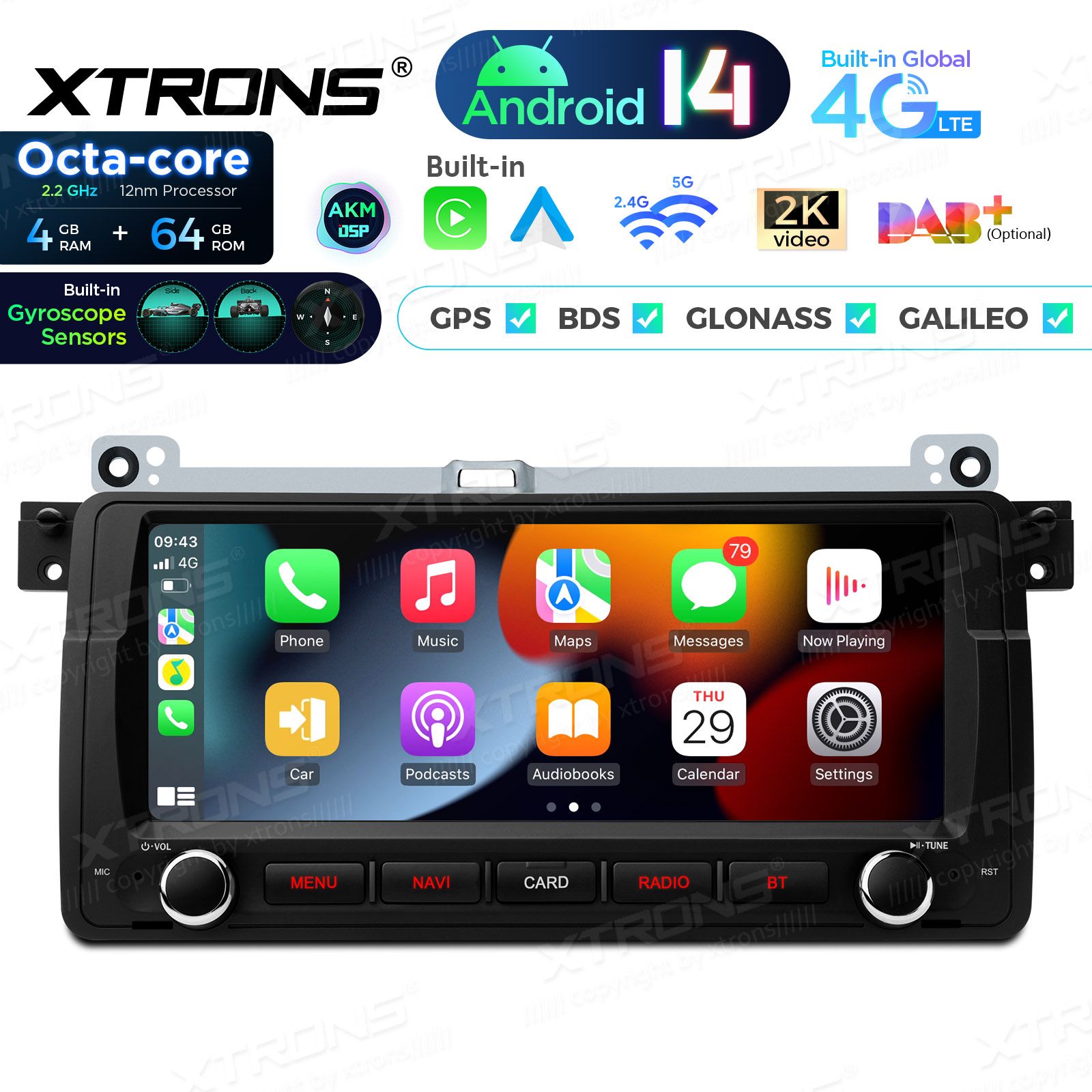 BMW 3. seeria E46 (1998-2006) Android 14  | GPS autoraadio ja multimeedia keskus