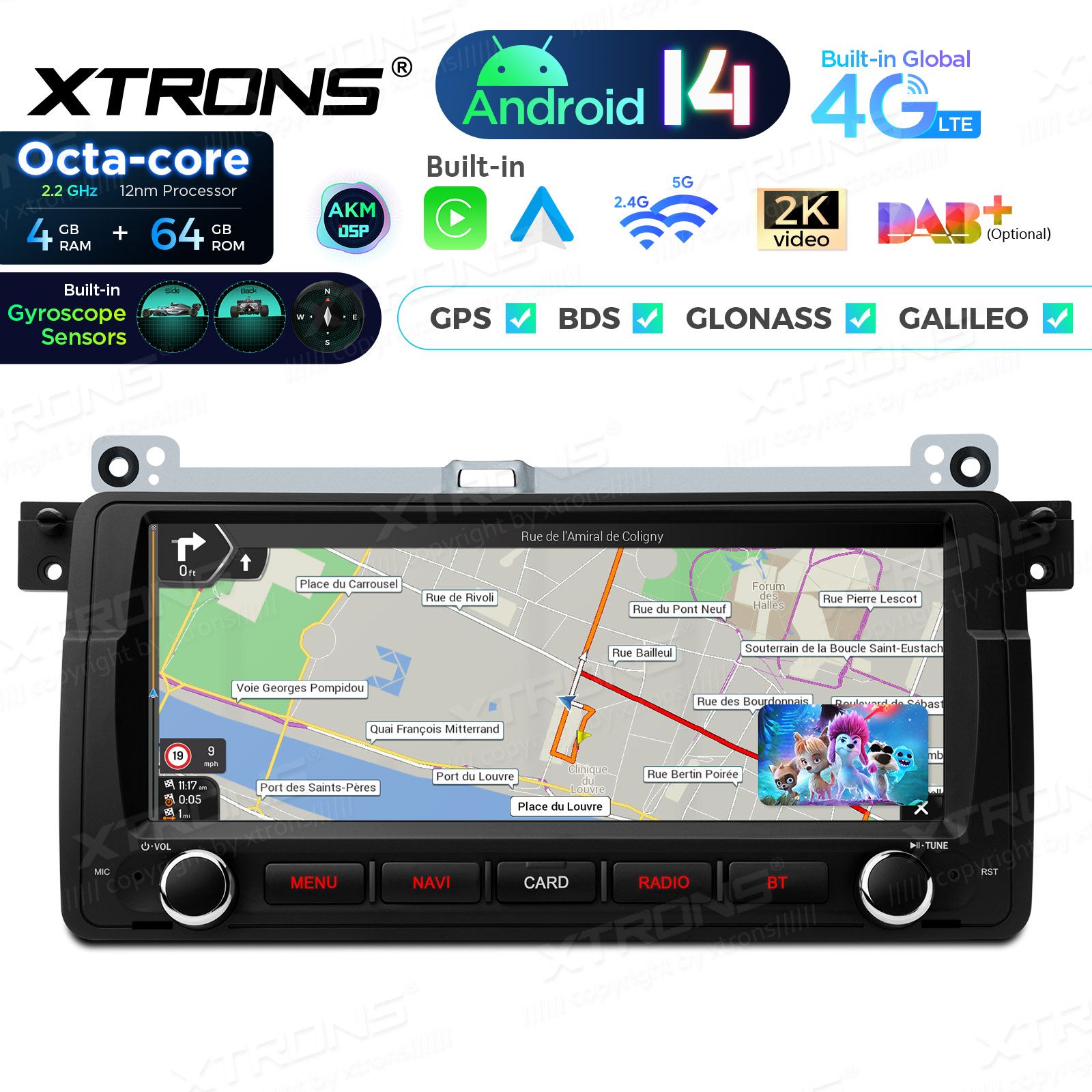 BMW 3. seeria E46 (1998-2006) Android 14  | GPS autoraadio ja multimeedia keskus