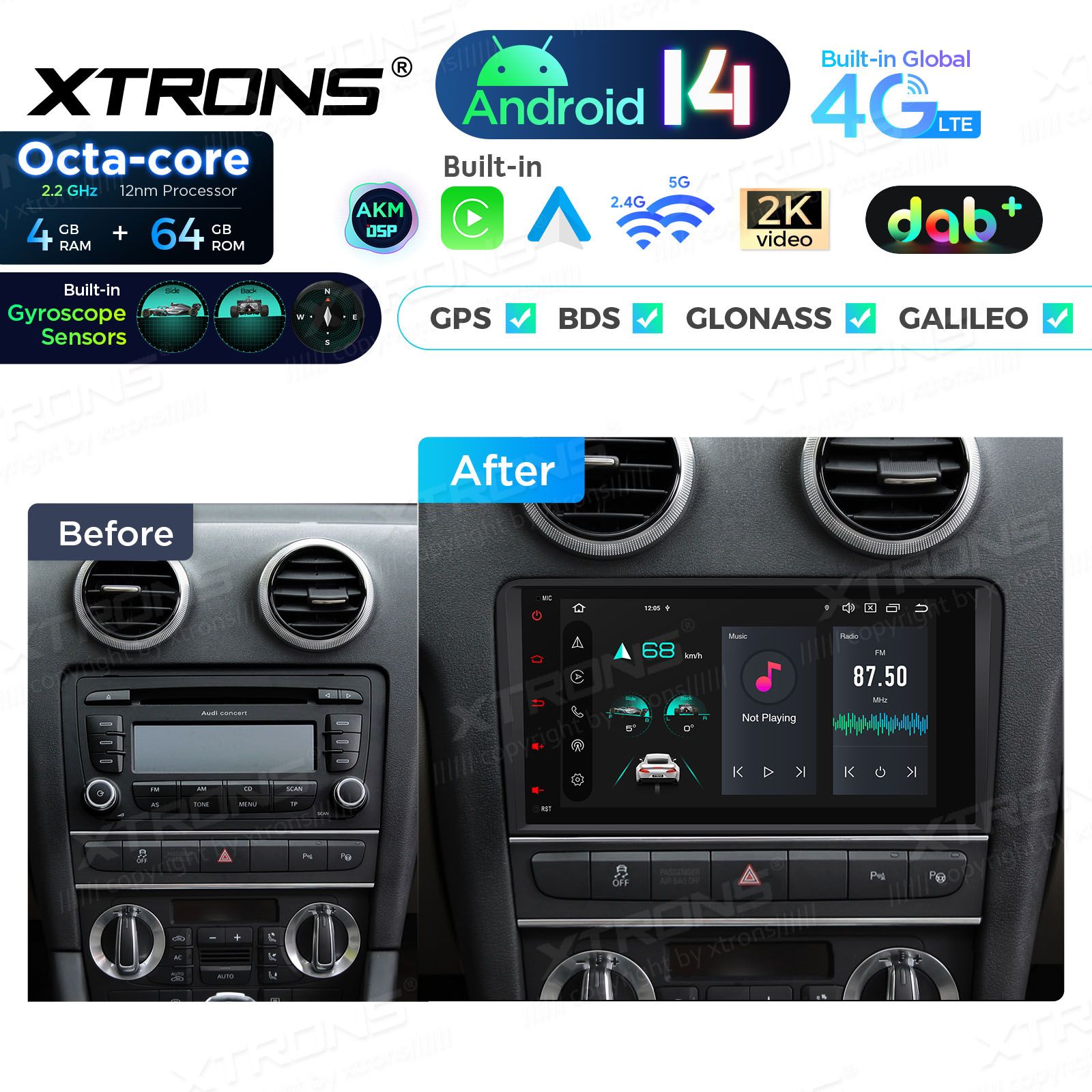 Audi A3 (2003-2012) Android 14  | CarPlay Android multimeedia keskus Audi A3 (2003-2012) Android 14  | CarPlay Android multimeedia keskus