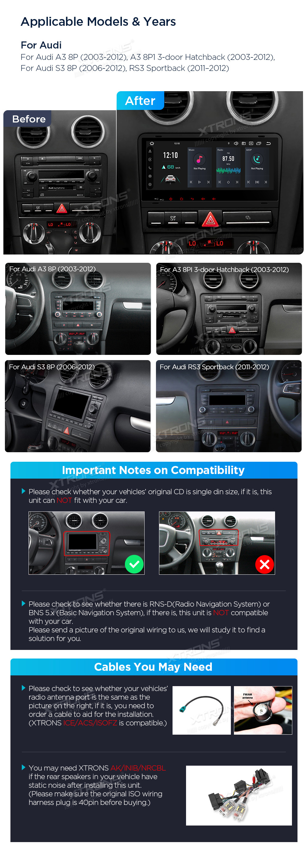 XTRONS PX84AA3LHGS XTRONS PX84AA3LHGS raadio sobivus autole