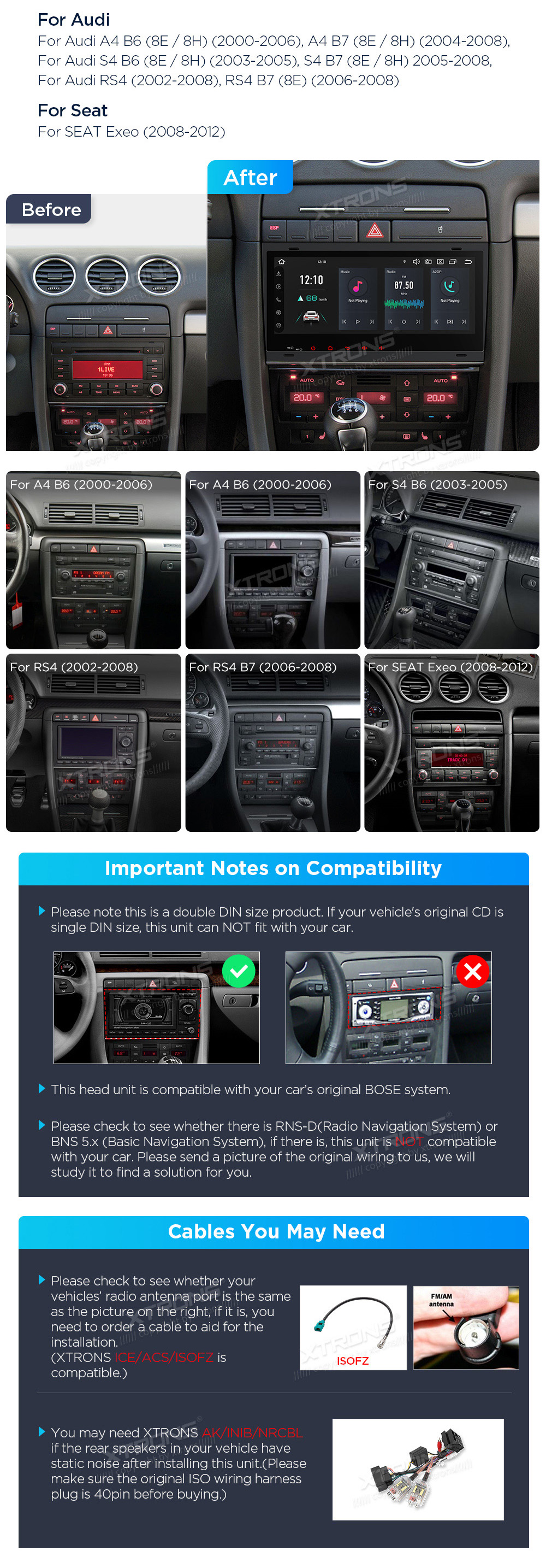 XTRONS PX84AA4LHGS XTRONS PX84AA4LHGS raadio sobivus autole