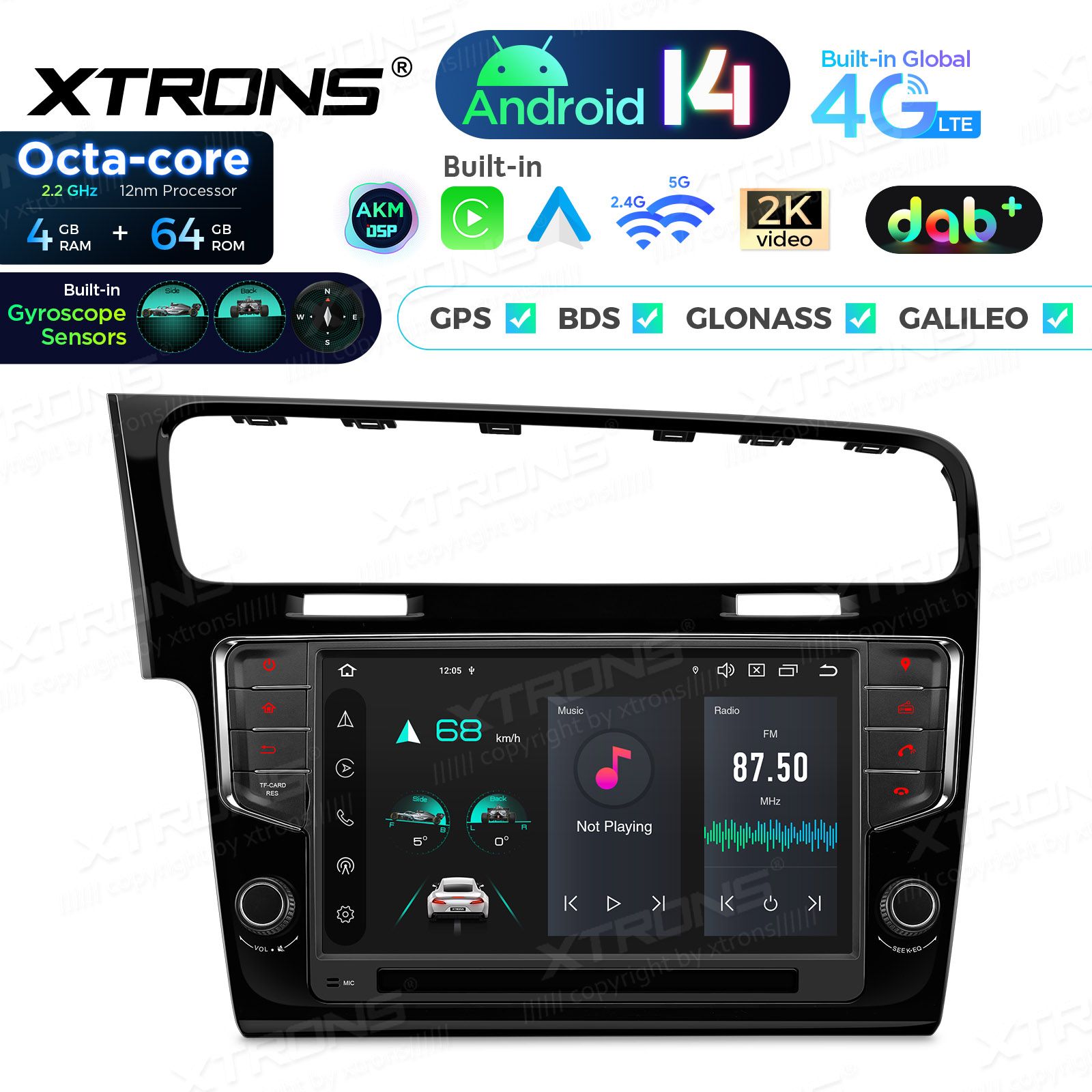 VW Golf 7 Android 14  | CarPlay Android multimeedia keskus