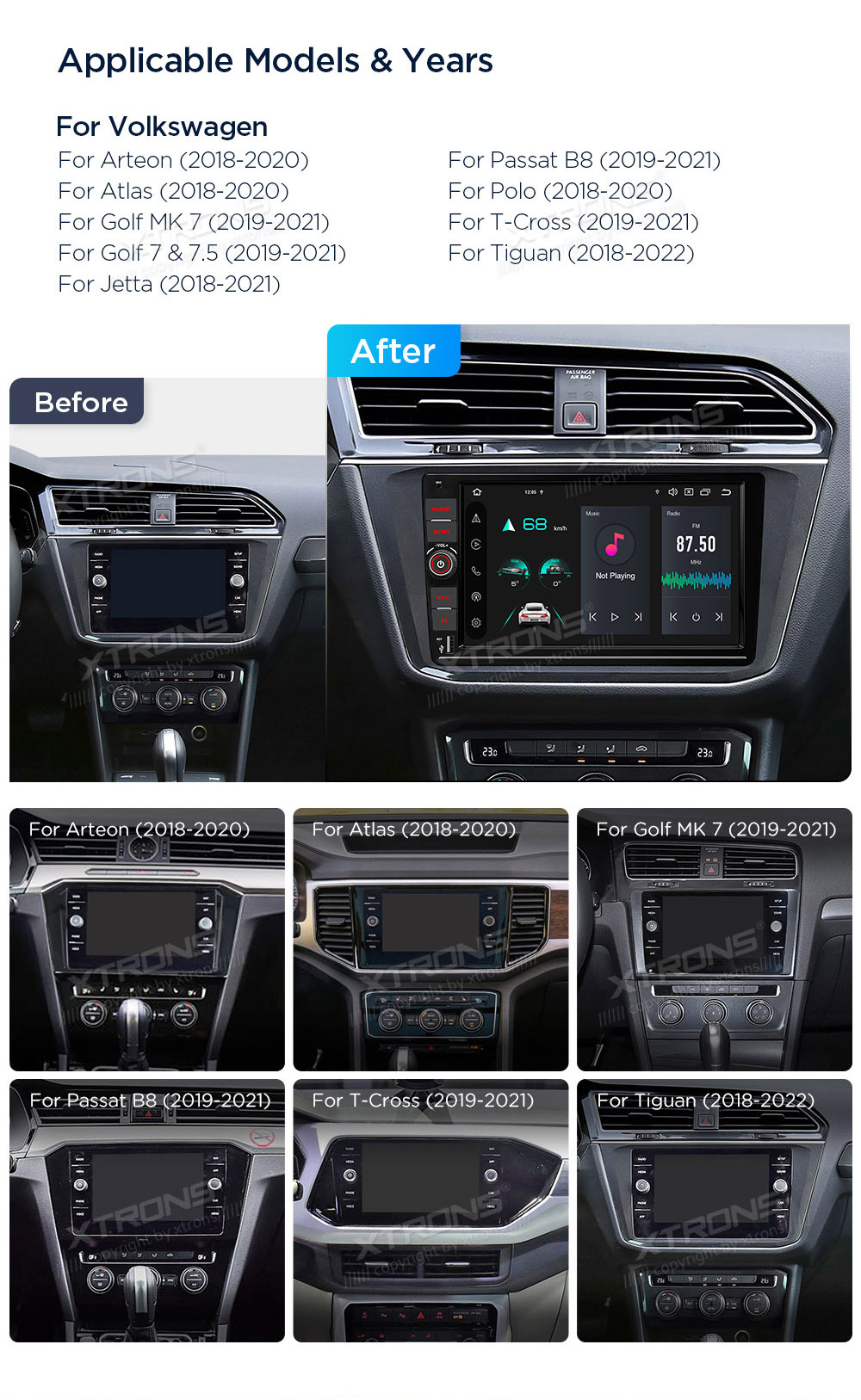 XTRONS PX94MTNVGS XTRONS PX94MTNVGS raadio sobivus autole