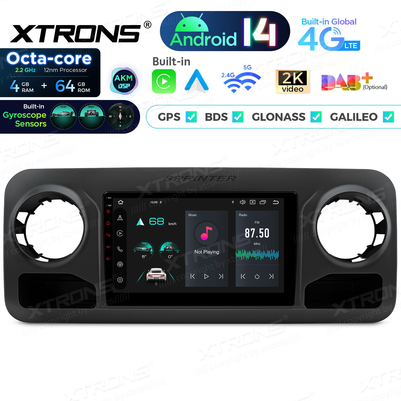 Mercedes-Benz Sprinter (2018-2022) Android 14  | CarPlay Android multimeedia keskus