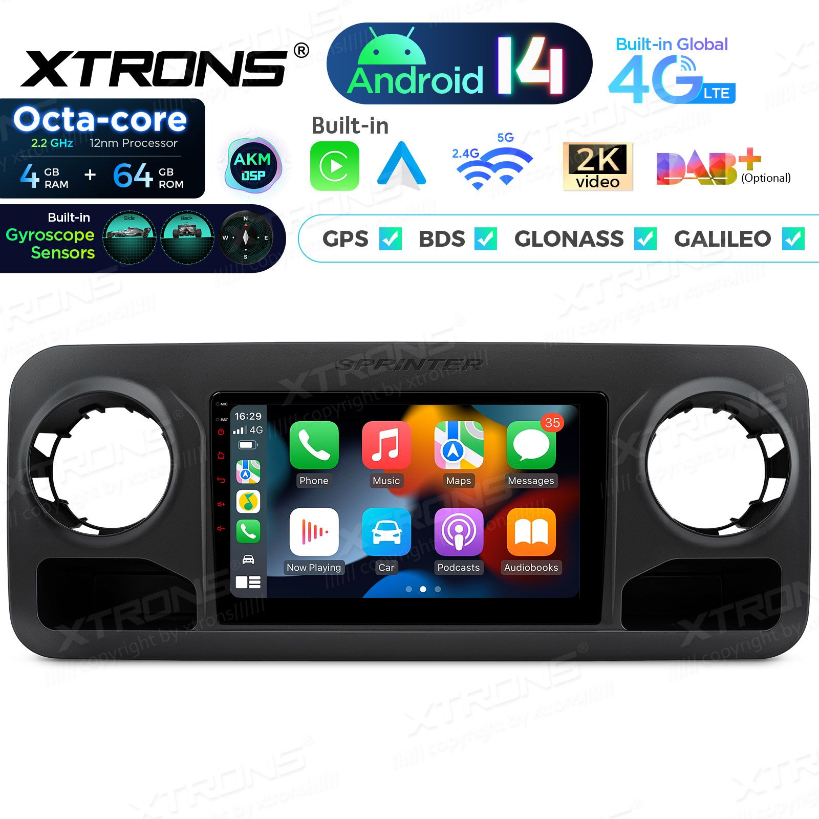 Mercedes-Benz Sprinter (2018-2022) Android 14  | CarPlay Android multimeedia keskus Mercedes-Benz Sprinter (2018-2022) Android 14  | CarPlay Android multimeedia keskus