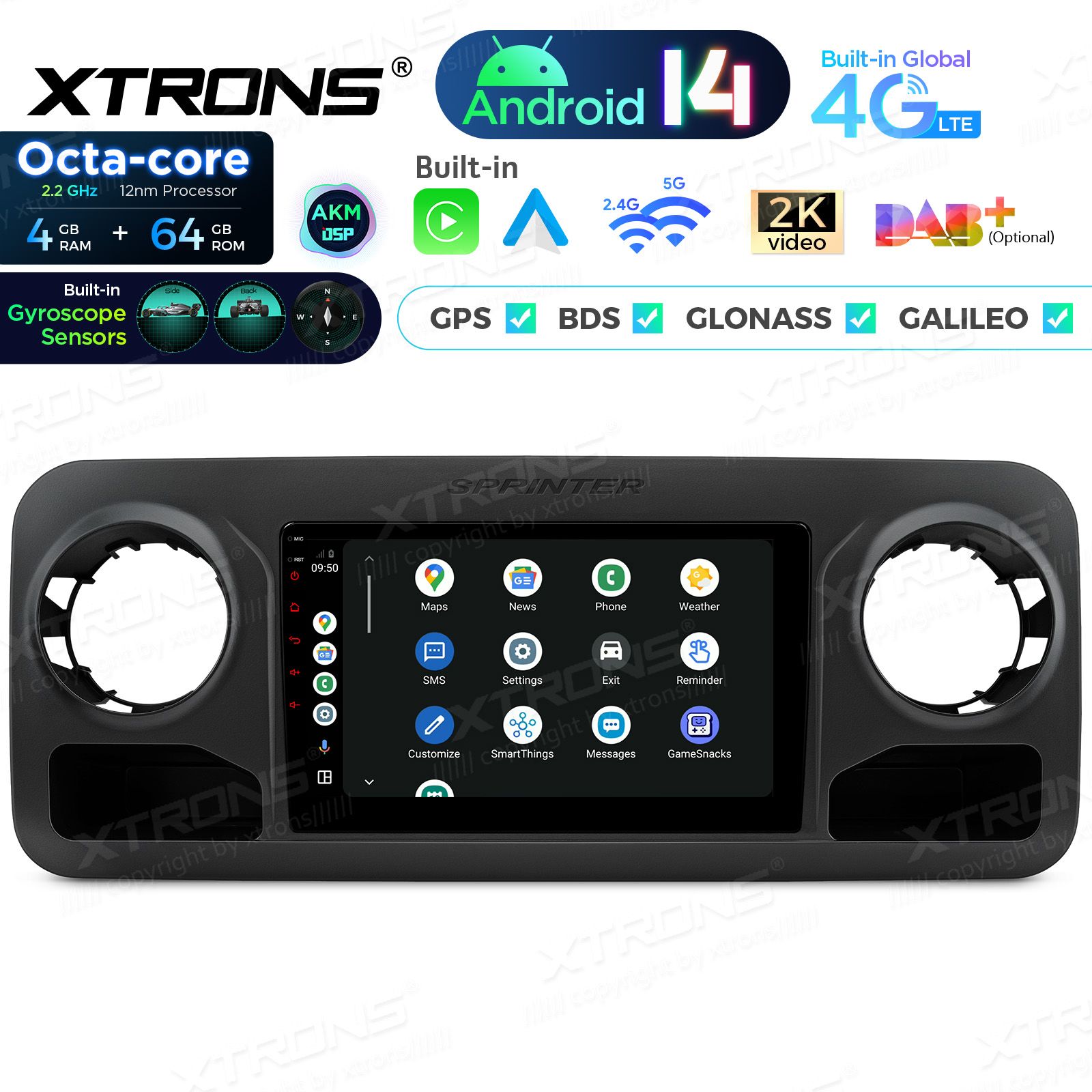Mercedes-Benz Sprinter (2018-2022) Android 14  | CarPlay Android multimeedia keskus Mercedes-Benz Sprinter (2018-2022) Android 14  | CarPlay Android multimeedia keskus