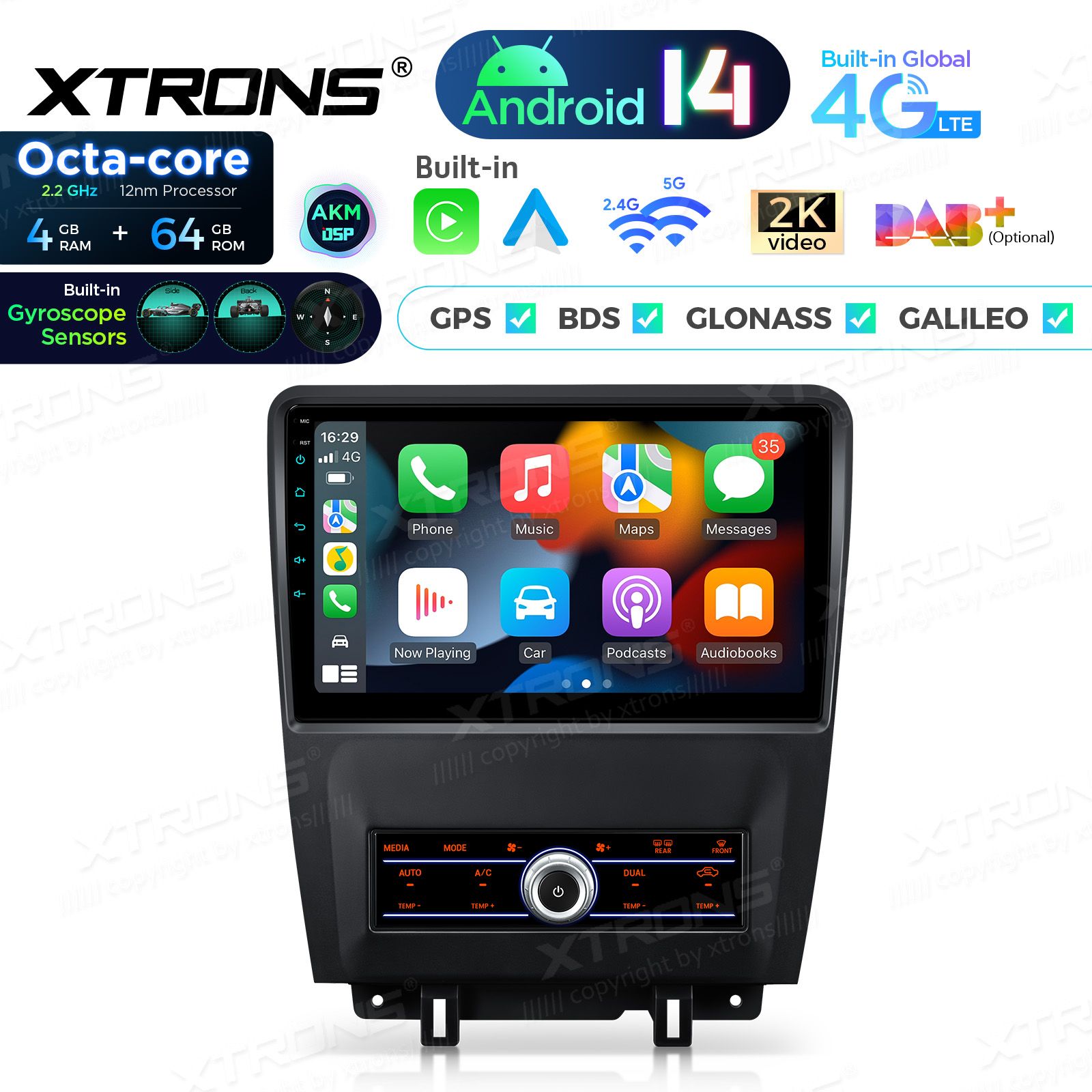 Ford Mustang (2009-2012) Android 14  | CarPlay Android multimeedia keskus Ford Mustang (2009-2012) Android 14  | CarPlay Android multimeedia keskus