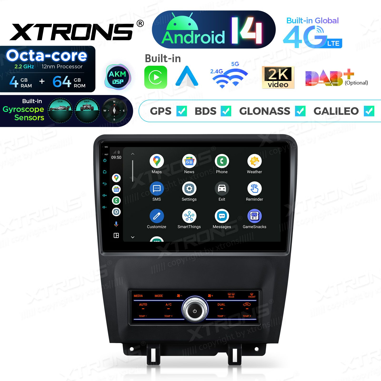 Ford Mustang (2009-2012) Android 14  | CarPlay Android multimeedia keskus Ford Mustang (2009-2012) Android 14  | CarPlay Android multimeedia keskus