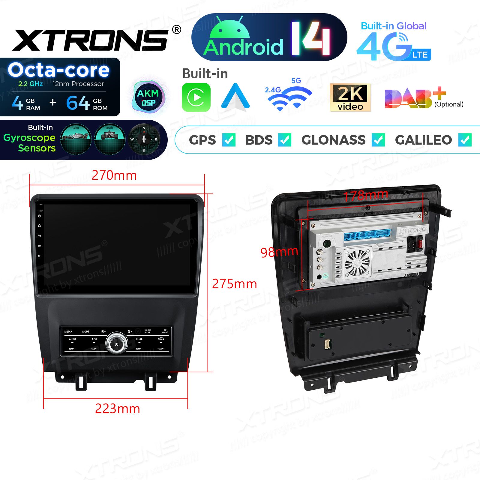 Ford Mustang (2009-2012) Android 14  | CarPlay Android multimeedia keskus Ford Mustang (2009-2012) Android 14  | CarPlay Android multimeedia keskus