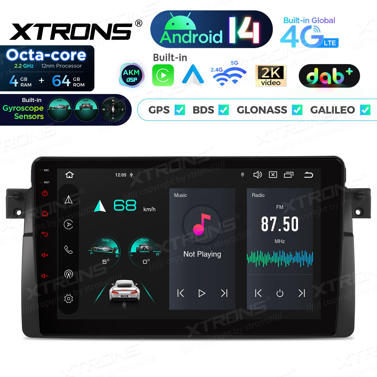 BMW 3. seeria E46 (1998-2006) Android 14  | CarPlay Android multimeedia keskus