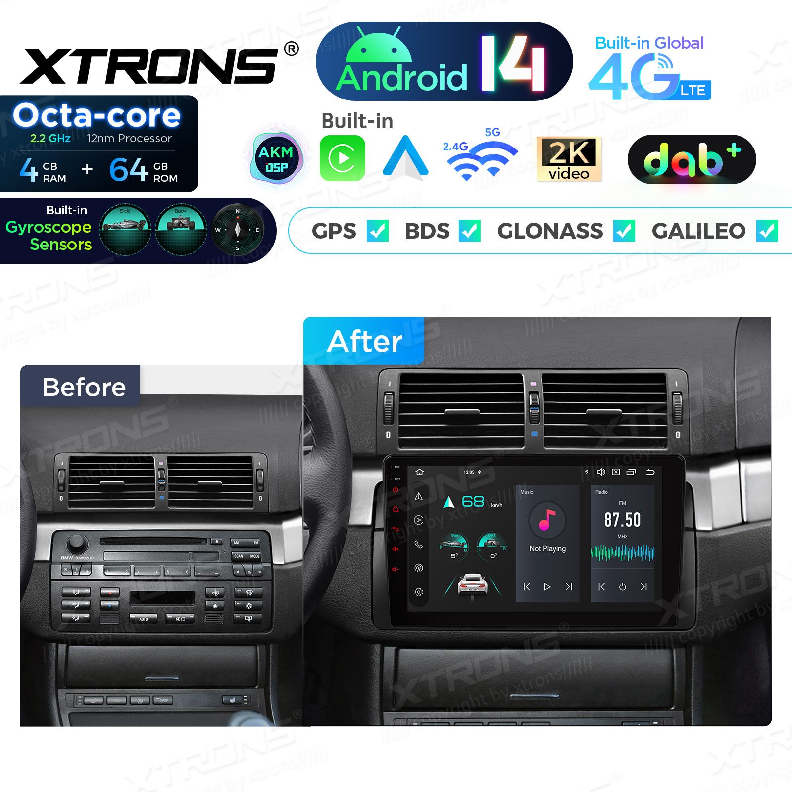 BMW 3. seeria E46 (1998-2006) Android 14  | CarPlay Android multimeedia keskus BMW 3. seeria E46 (1998-2006) Android 14  | CarPlay Android multimeedia keskus