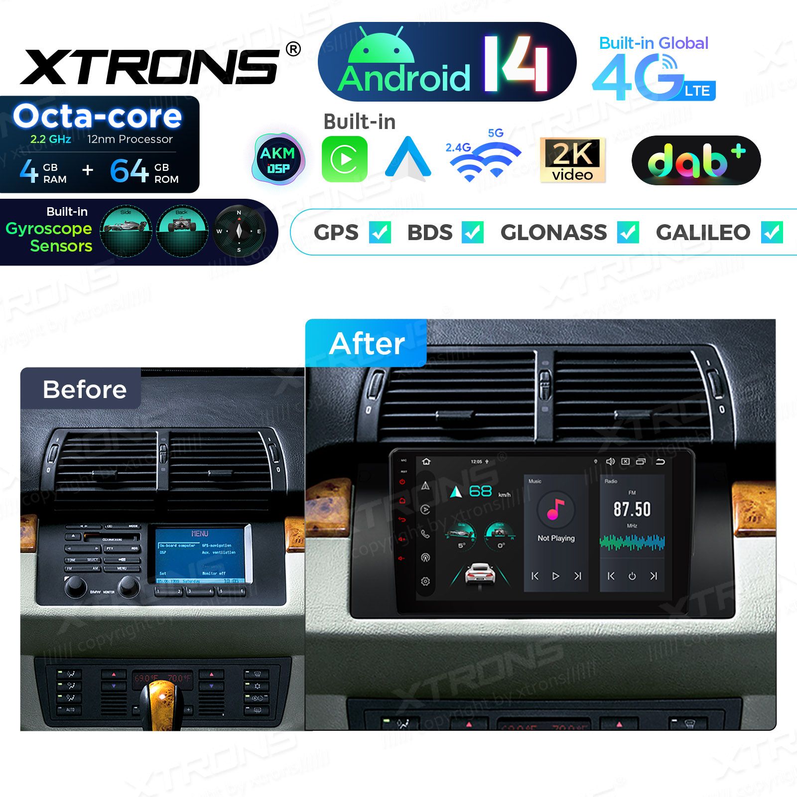 BMW X5 E53 (1999-2006) Android 14  | CarPlay Android multimeedia keskus BMW X5 E53 (1999-2006) Android 14  | CarPlay Android multimeedia keskus