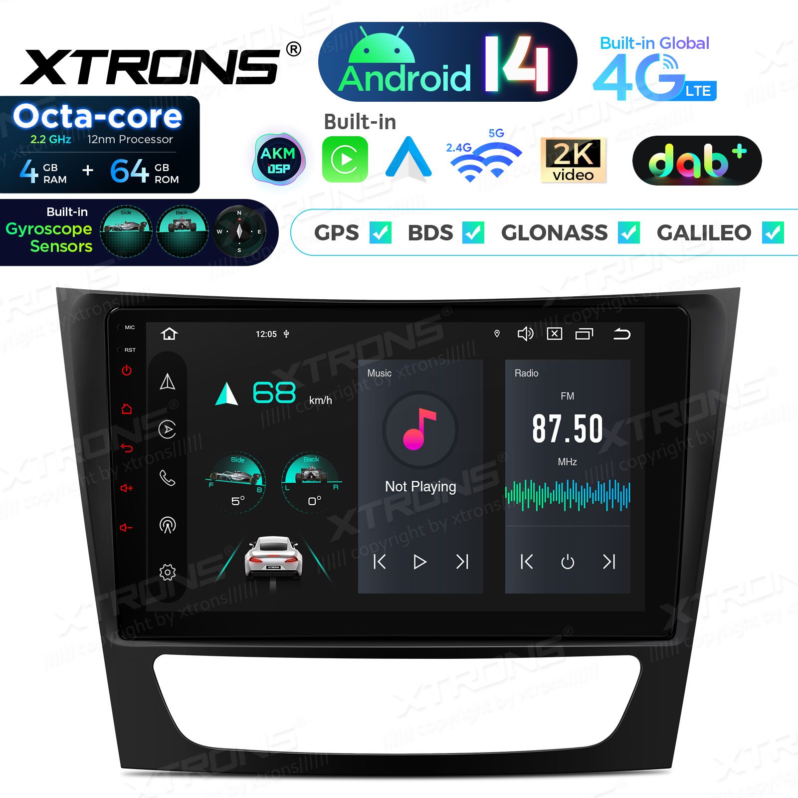 Mercedes-Benz E-Class W211 (2002-2008) | CLS W219 (2005-2006) Android 14  | CarPlay Android multimeedia keskus