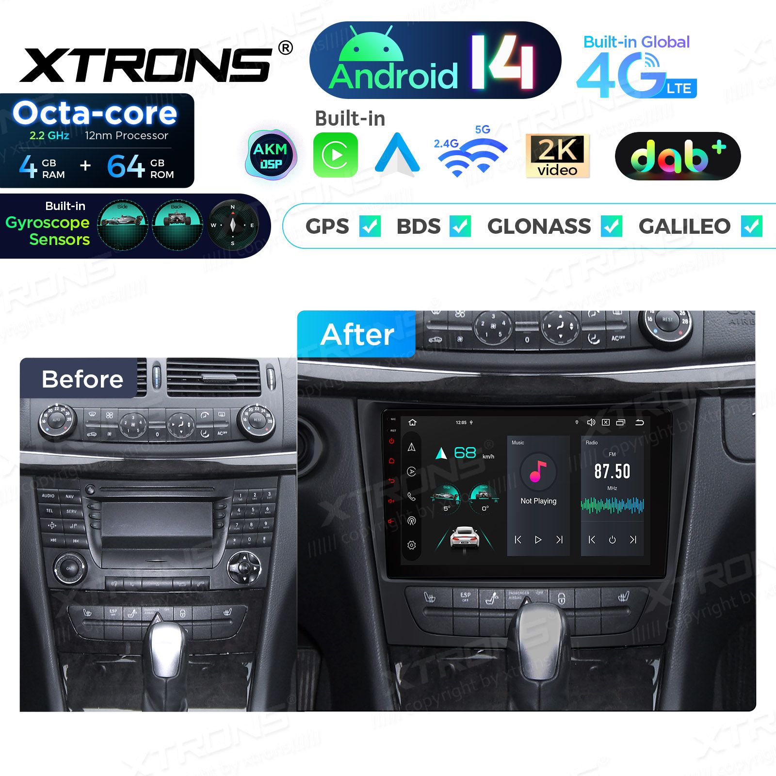 Mercedes-Benz E-Class W211 (2002-2008) | CLS W219 (2005-2006) Android 14  | CarPlay Android multimeedia keskus Mercedes-Benz E-Class W211 (2002-2008) | CLS W219 (2005-2006) Android 14  | CarPlay Android multimeedia keskus