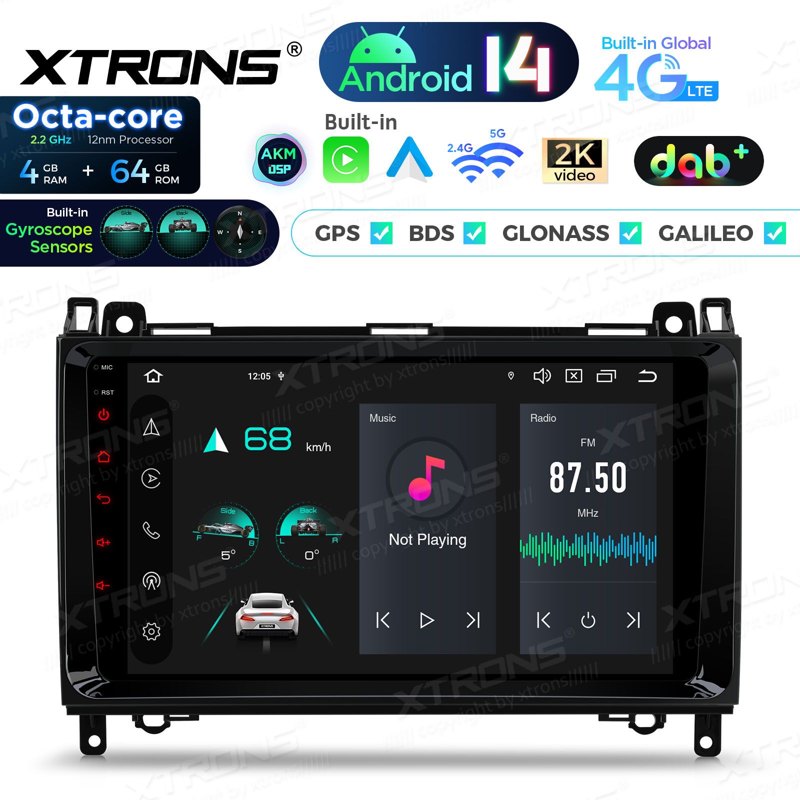MB Sprinter (2007-2018) | Vito & Viano (2006-2020) | A/B-Class Android 14  | CarPlay Android multimeedia keskus