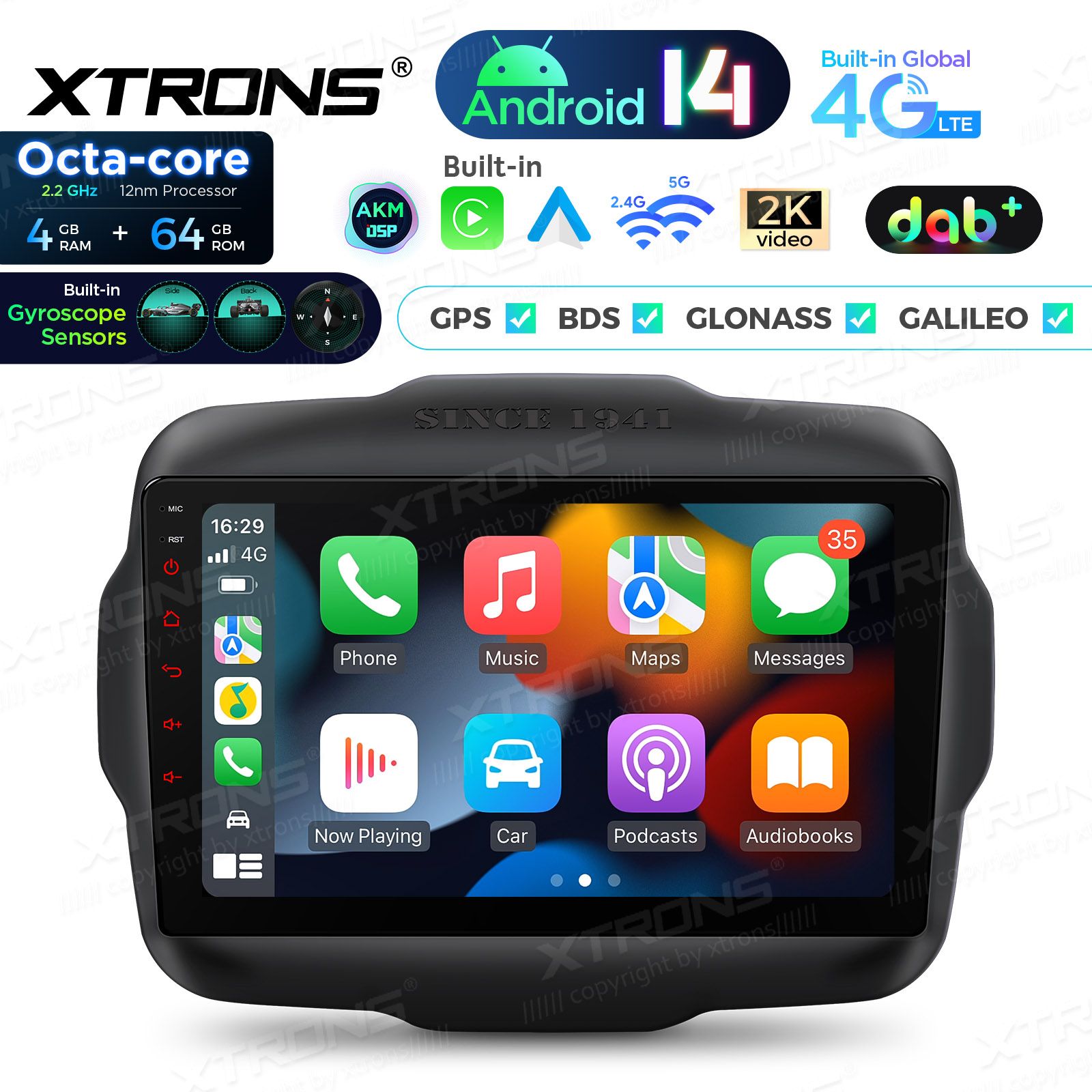 Jeep Renegade (2015-2020) Android 14  | CarPlay Android multimeedia keskus Jeep Renegade (2015-2020) Android 14  | CarPlay Android multimeedia keskus