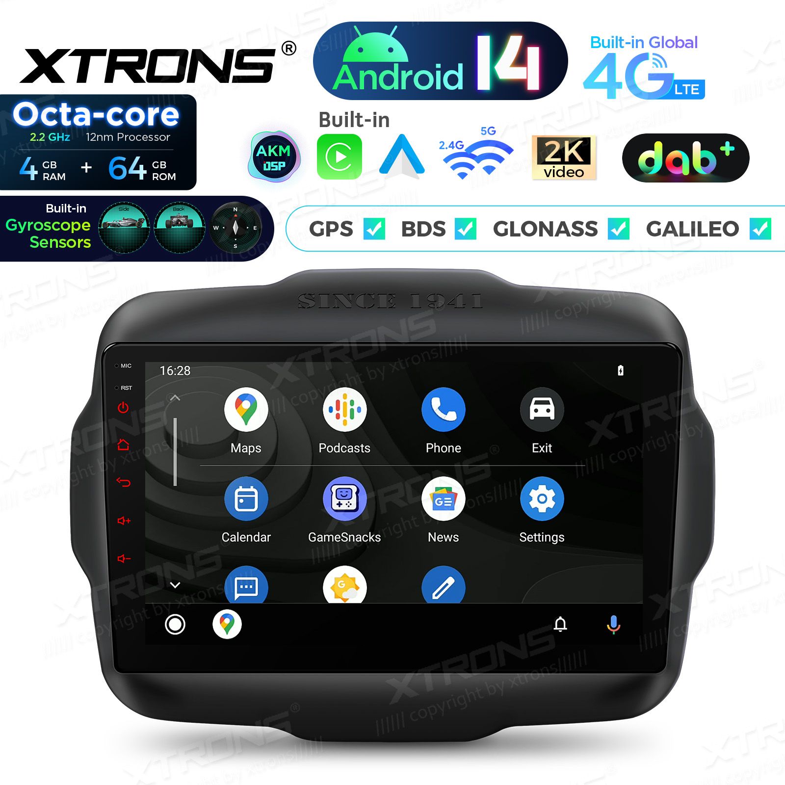 Jeep Renegade (2015-2020) Android 14  | CarPlay Android multimeedia keskus Jeep Renegade (2015-2020) Android 14  | CarPlay Android multimeedia keskus