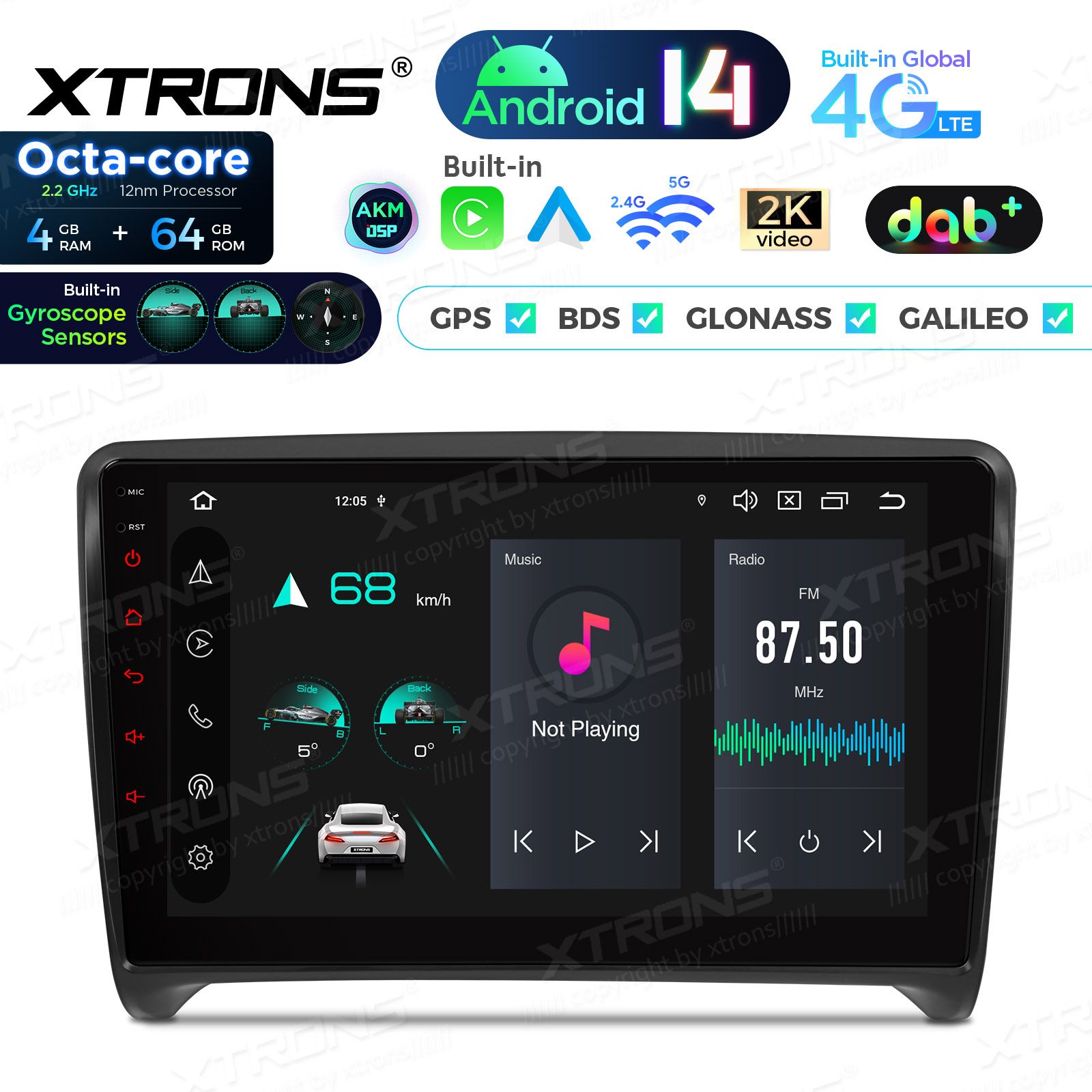 Audi TT (2006-2012) Android 14  | CarPlay Android multimeedia keskus